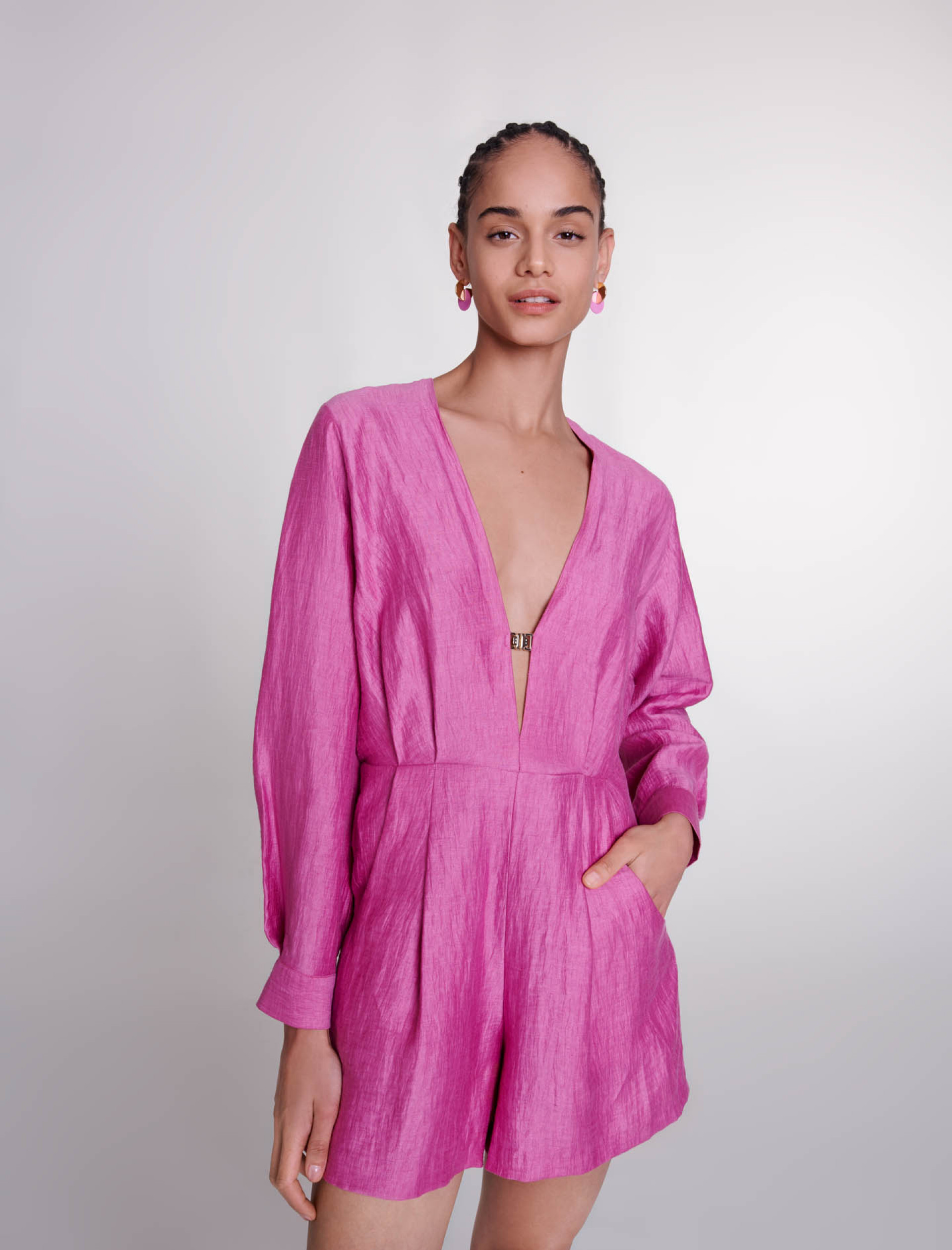 Льняной комбинезон-шорты Льняной комбинезон-шорты