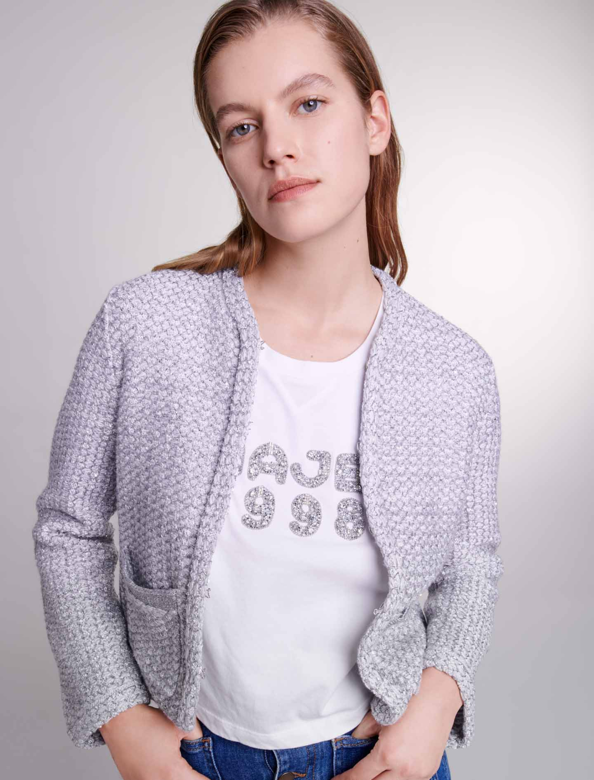 Жіночий срібний кардиган