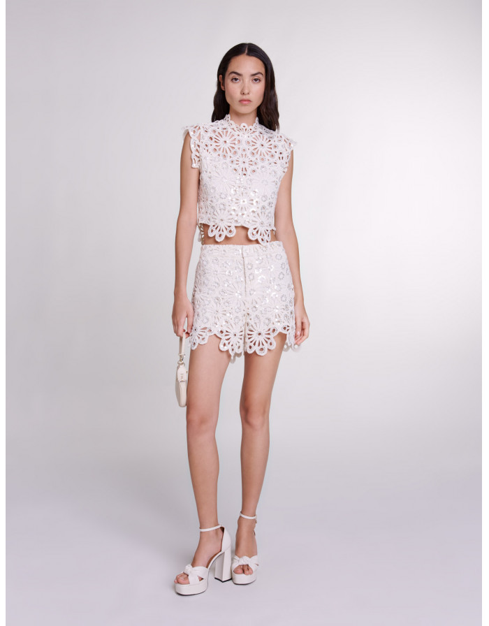 Шорти в техніці Кроше з паєтками