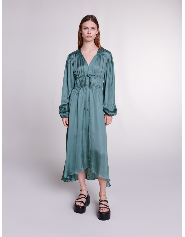 Сукня максі з атласного матеріалу