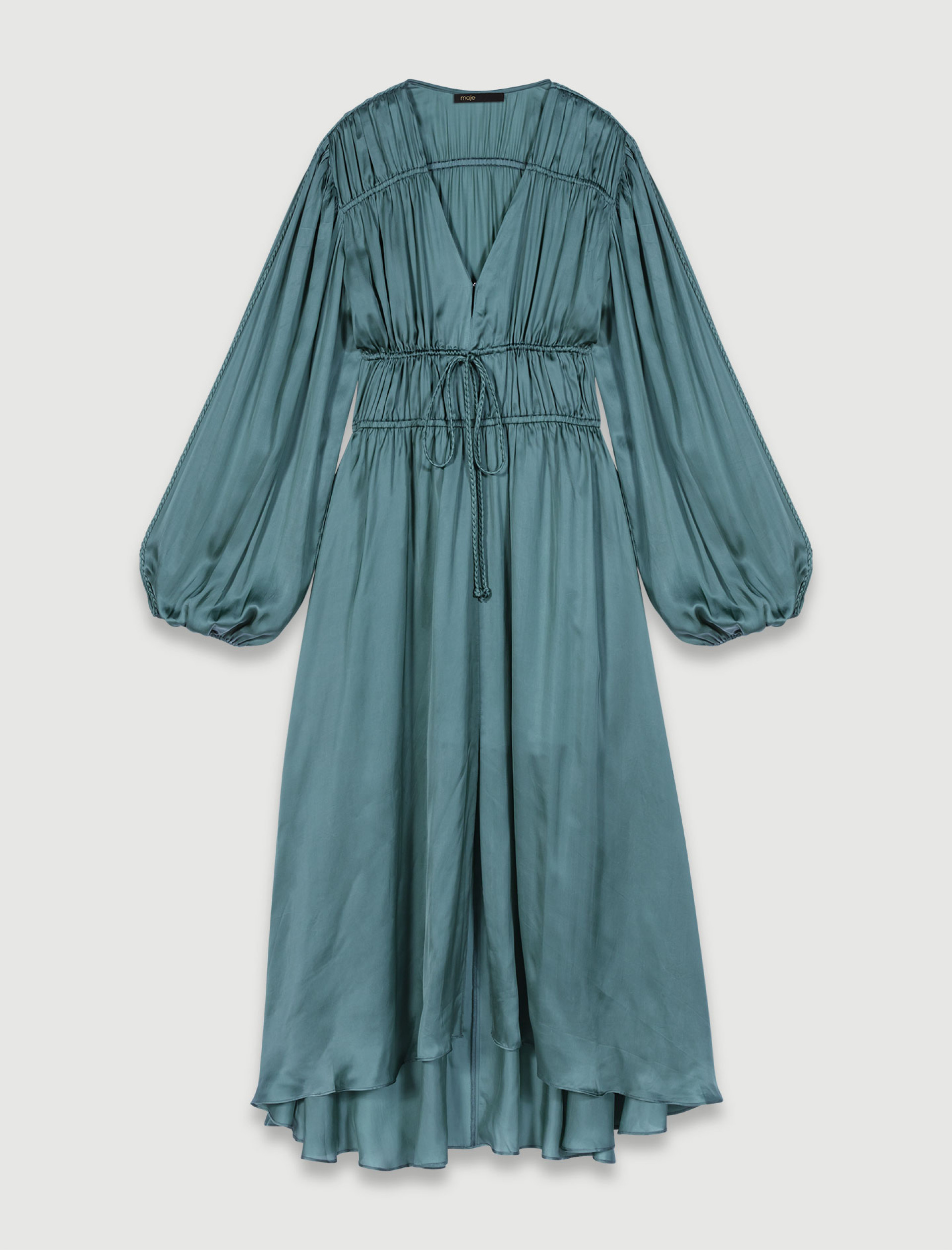 Сукня максі з атласного матеріалу