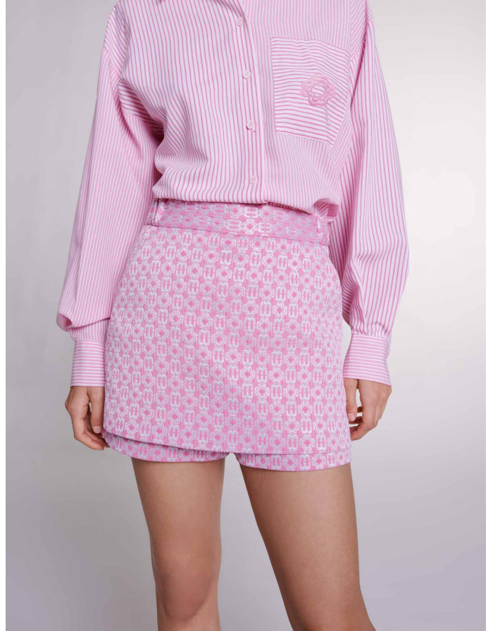 ЖАККАРДОВЫЕ ШОРТЫ С ЭФФЕКТОМ ЮБКИ