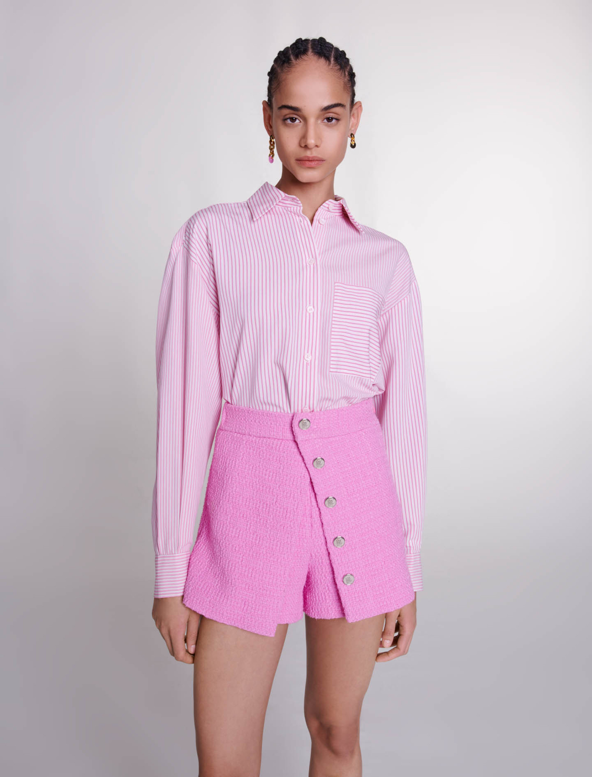 Твідові шорти зі вставками