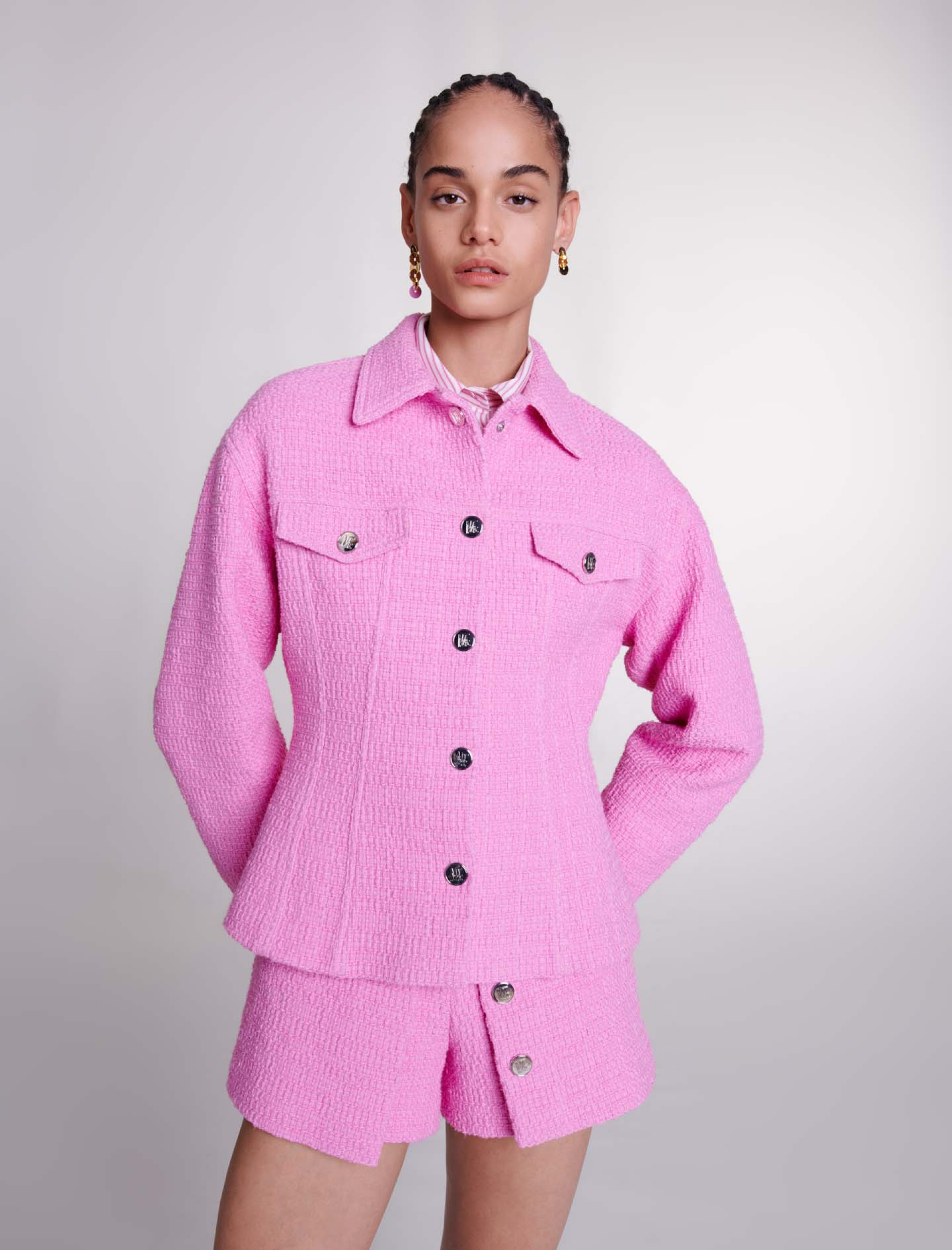 Приталенний твідовий жакет