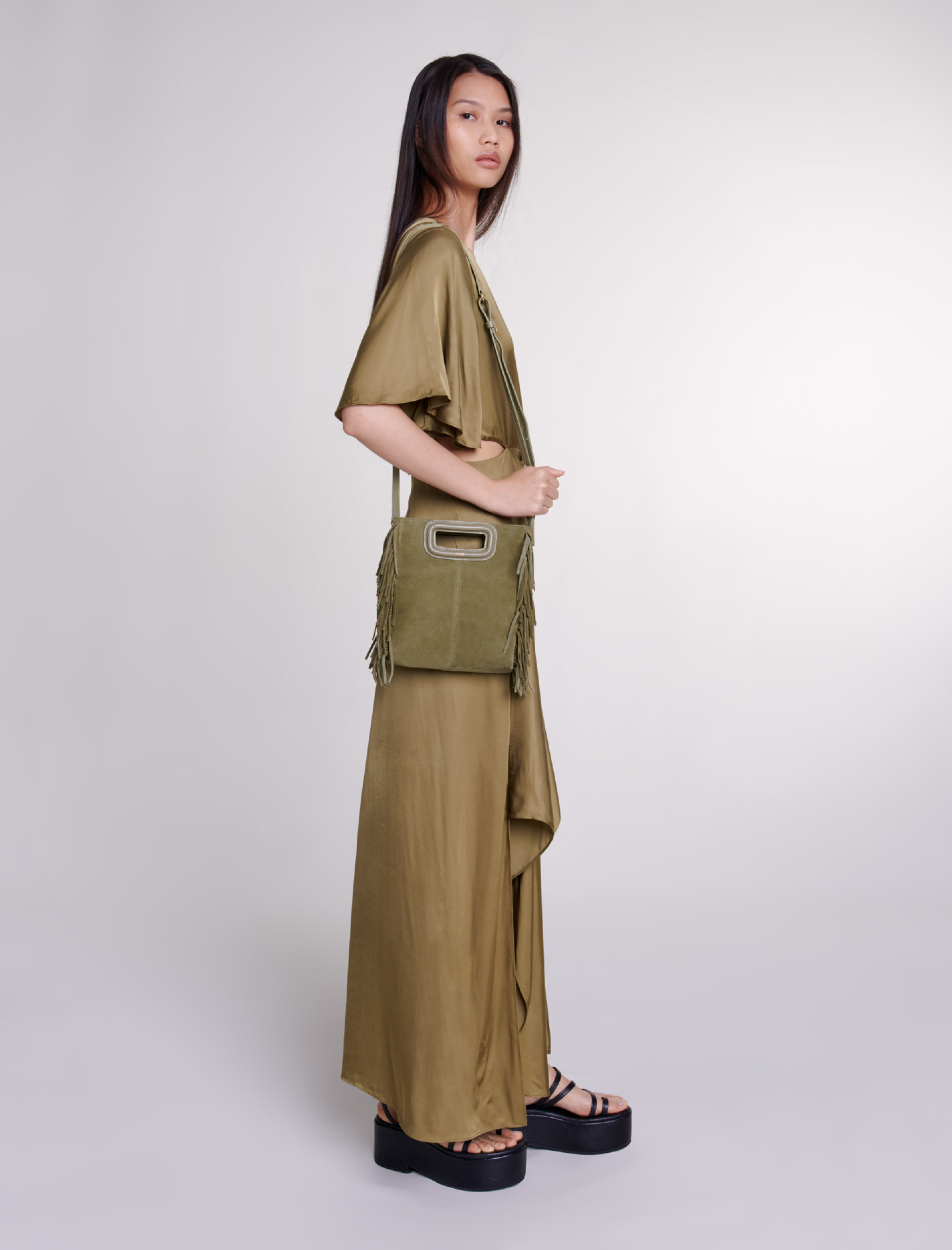 Сукня максі з атласним ефектом