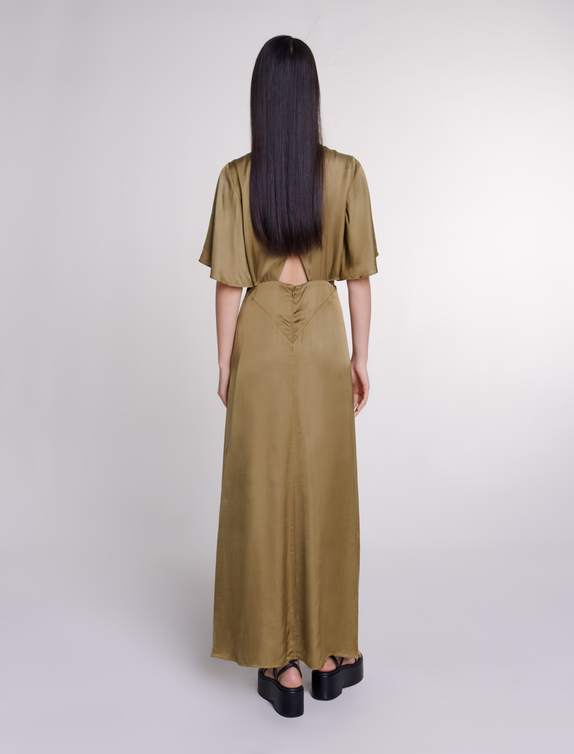 Сукня максі з атласним ефектом