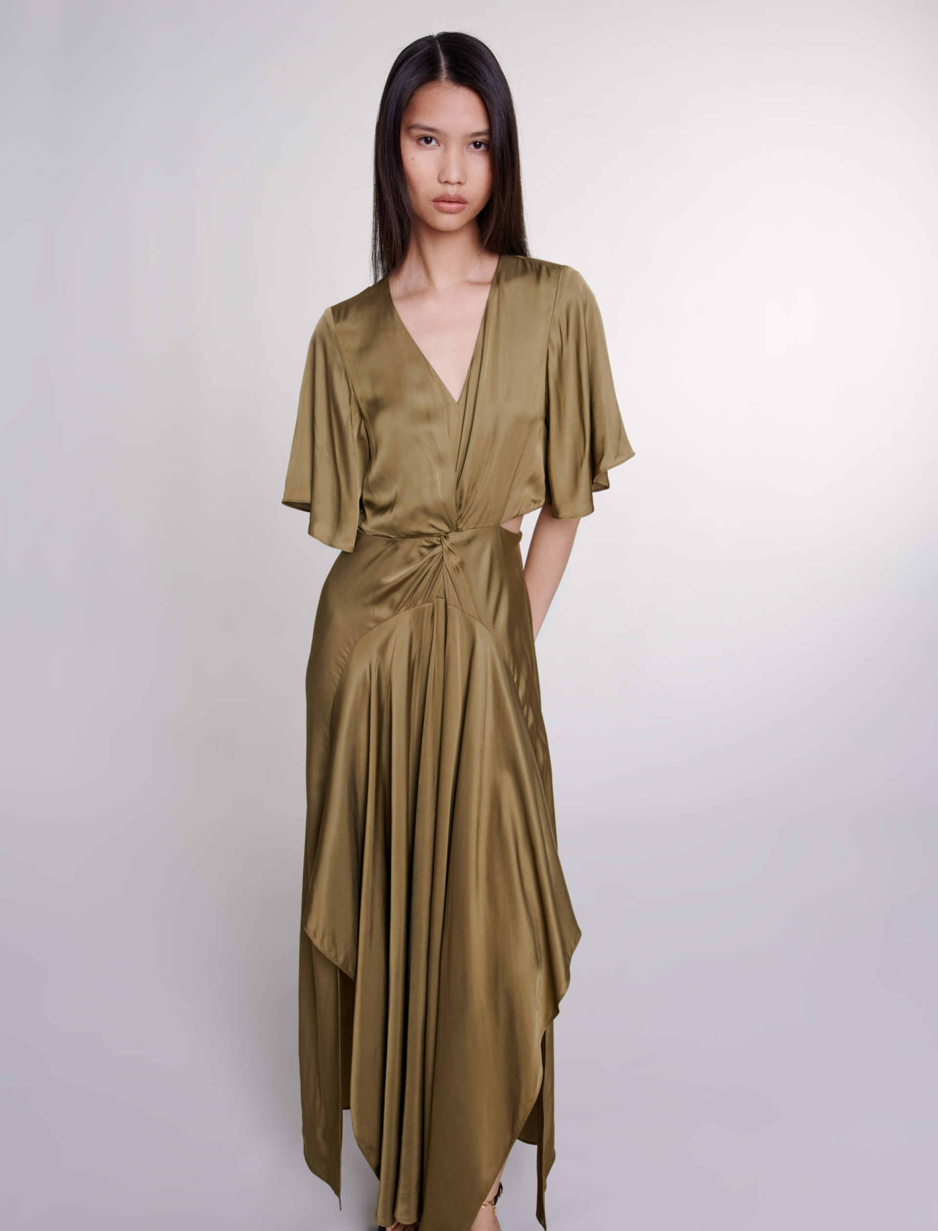 Сукня максі з атласним ефектом