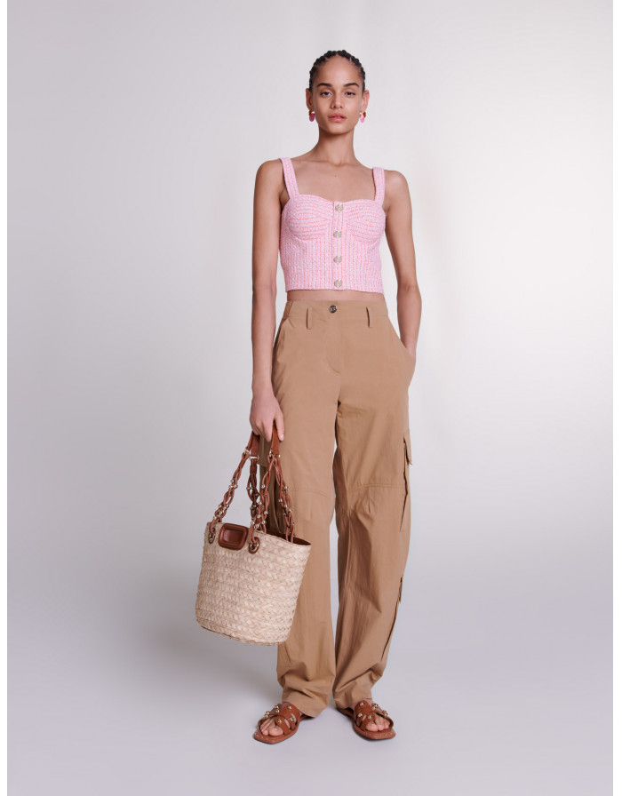 Твидовый укороченный топ