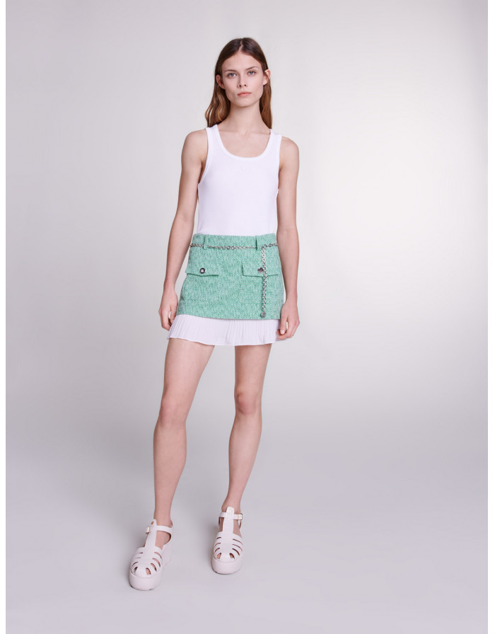 Короткая юбка с ефектом 2в1