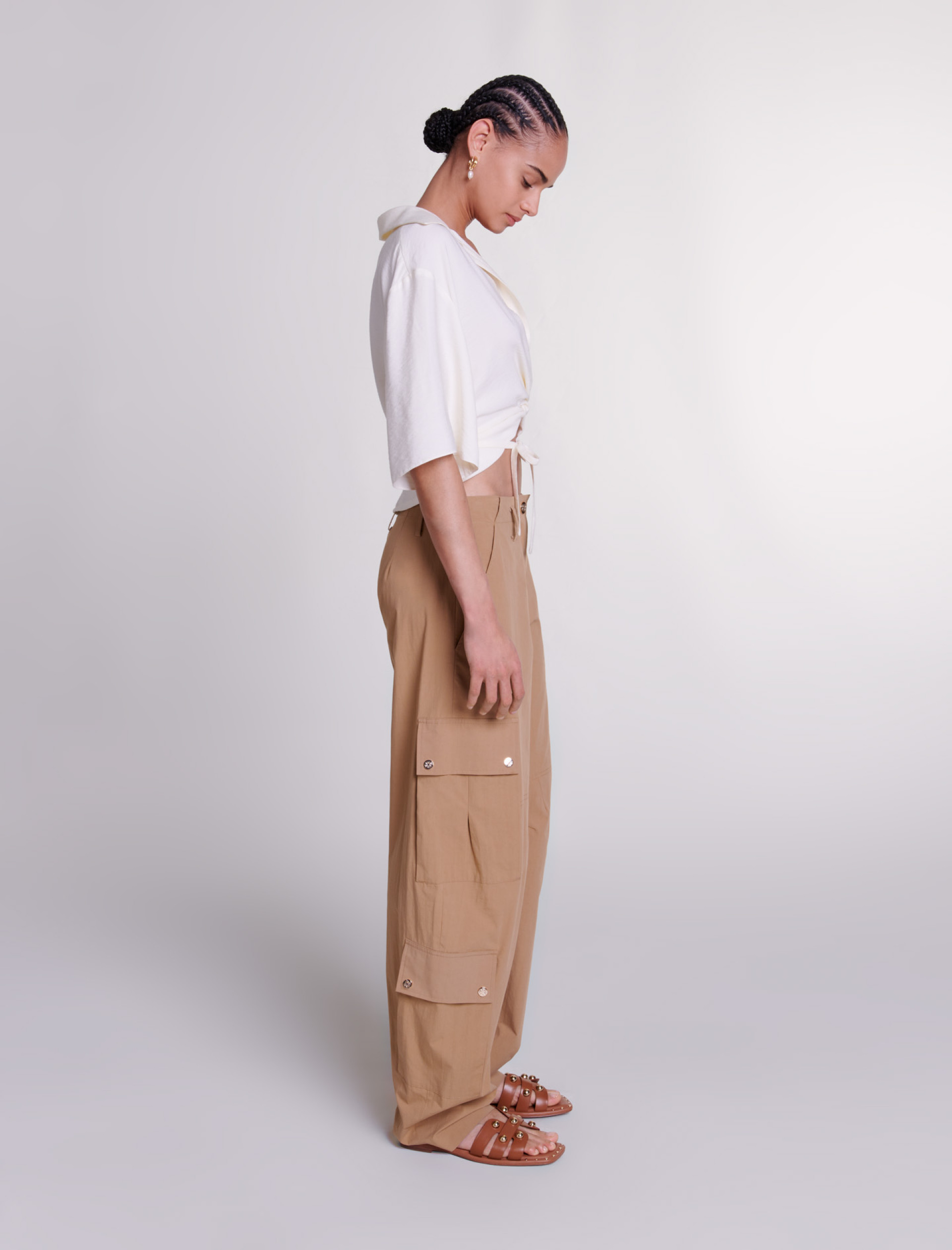 Белый топ с завязкой