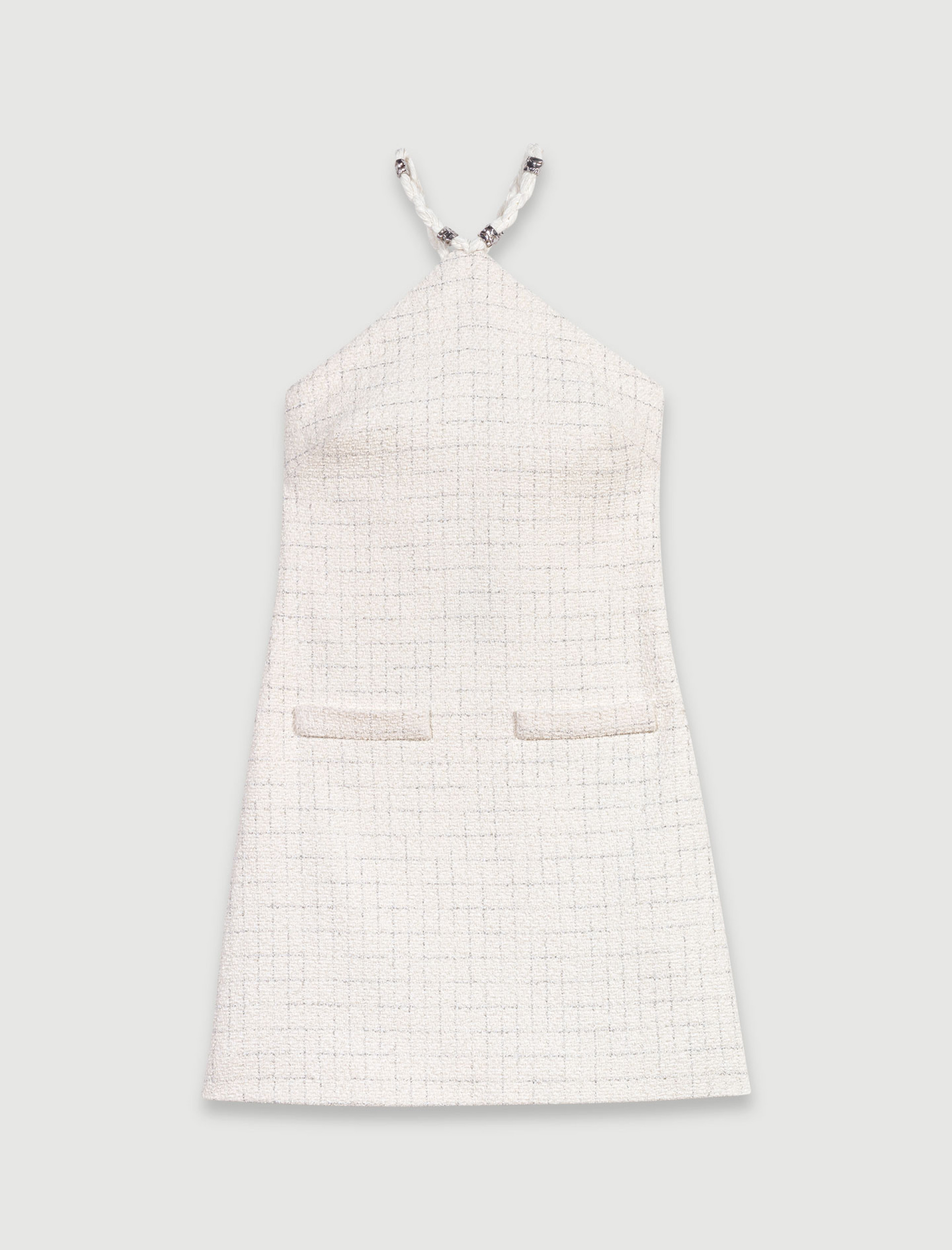 Коротка твідова сукня с зав'язками