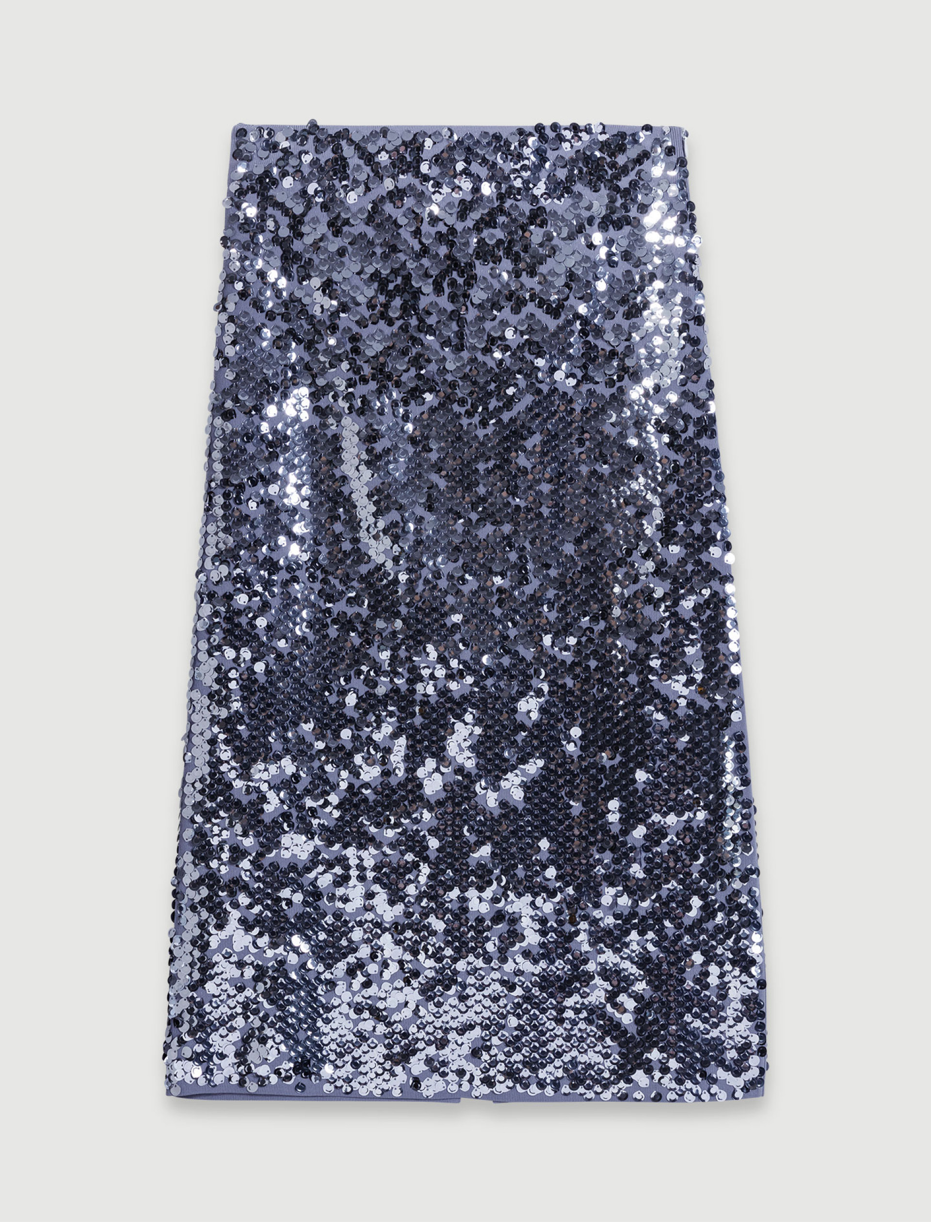 Женская серая юбка украшенная пайетками Женская серая юбка украшенная пайетками
