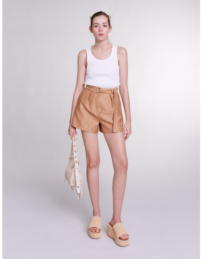  Льняные шорты