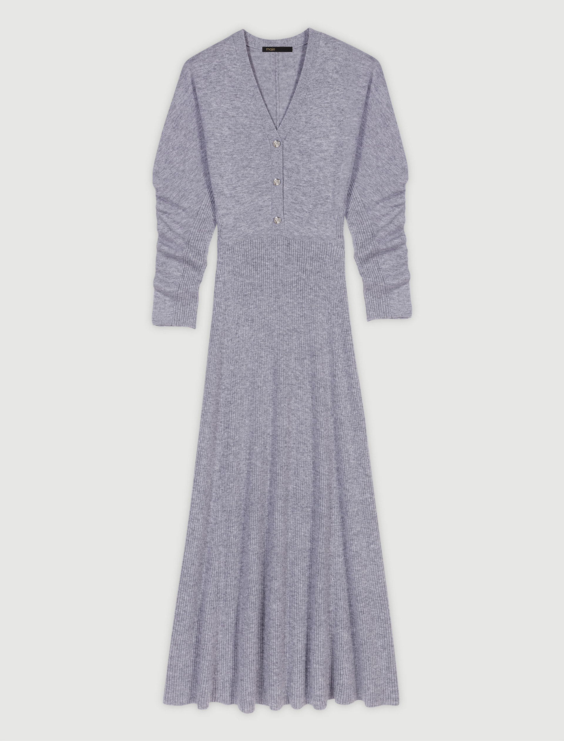 Женское серое трикотажное платье Женское серое трикотажное платье