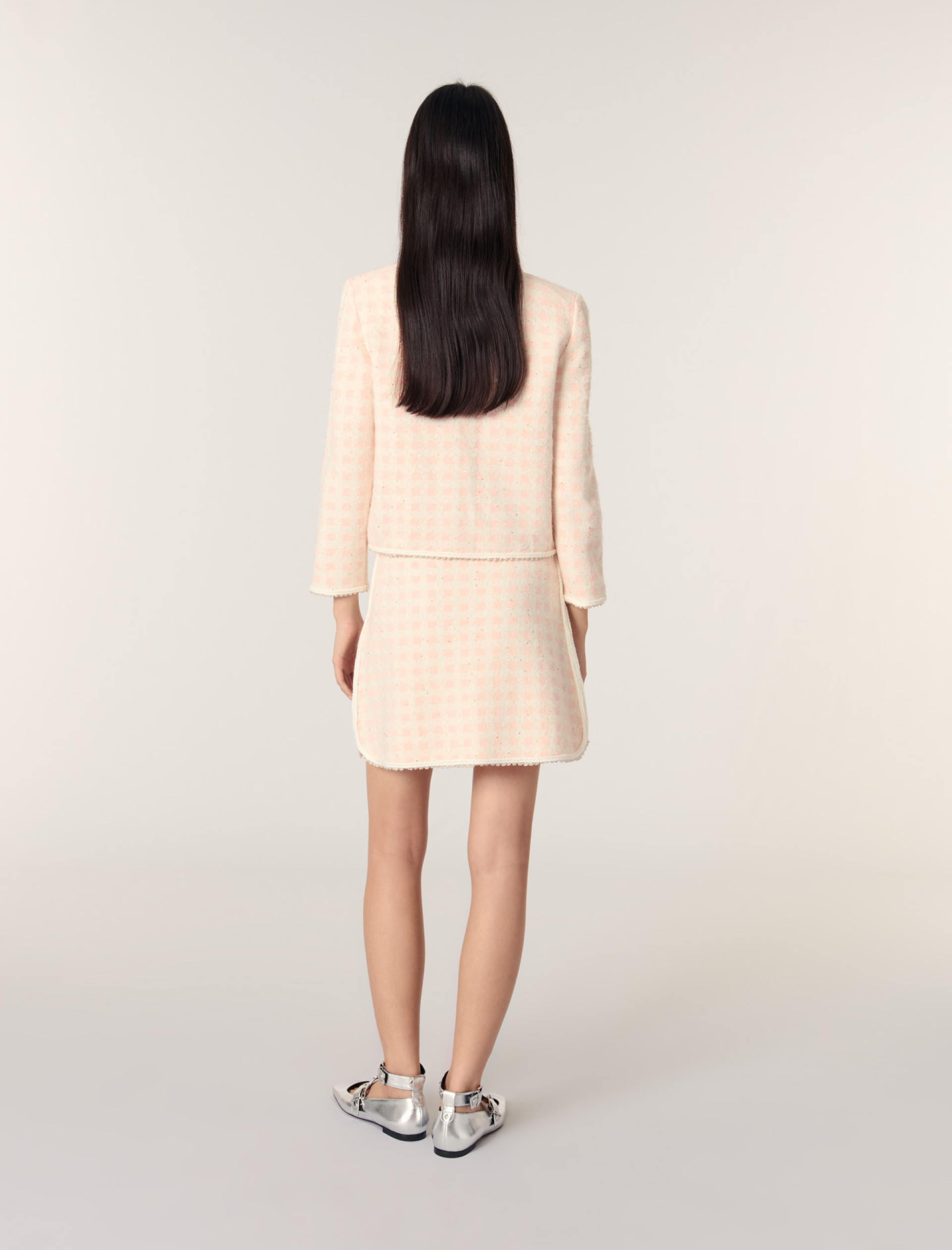 Женский кардиган с твидовым эффектом