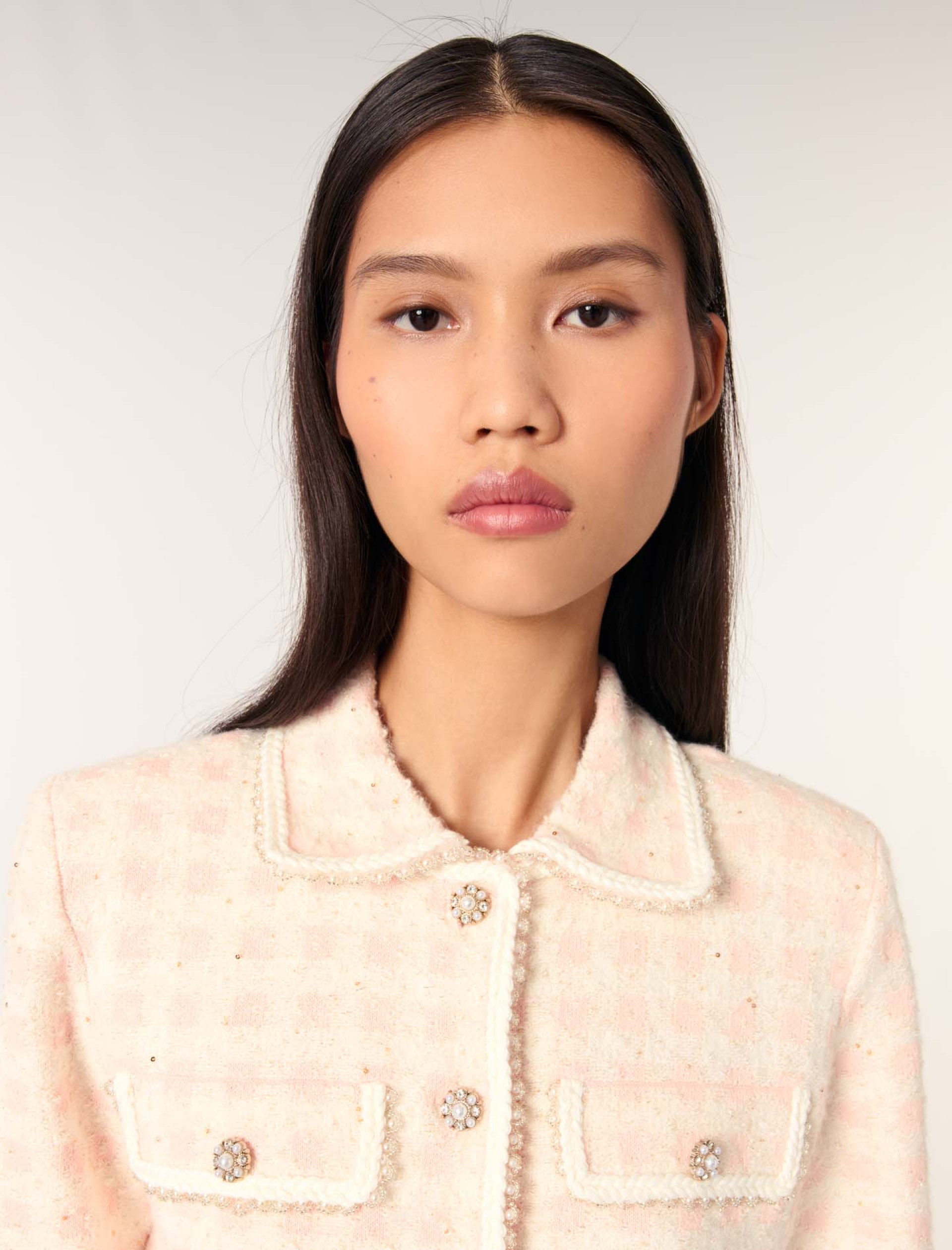 Женский кардиган с твидовым эффектом