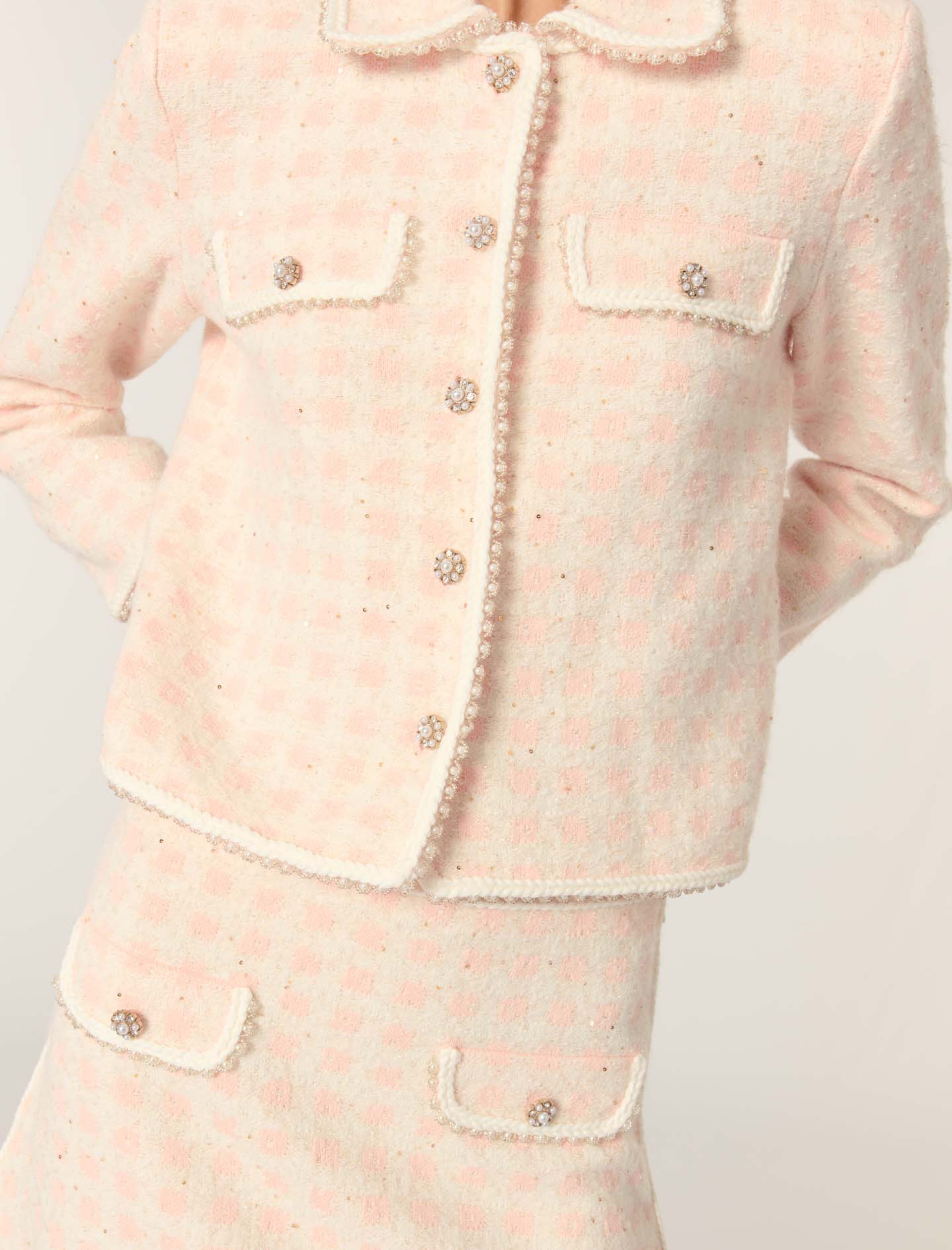 Женский кардиган с твидовым эффектом