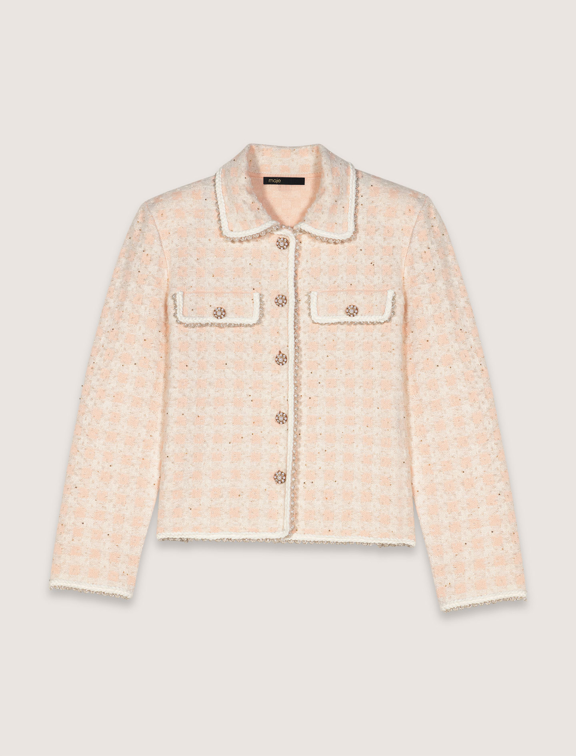 Женский кардиган с твидовым эффектом