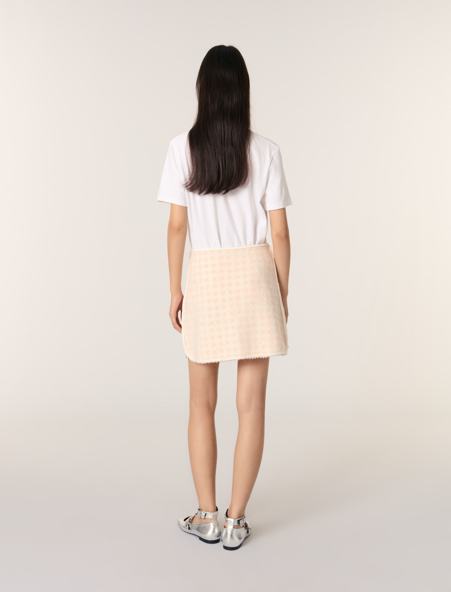 Женская короткая юбка с твидовым эффектом