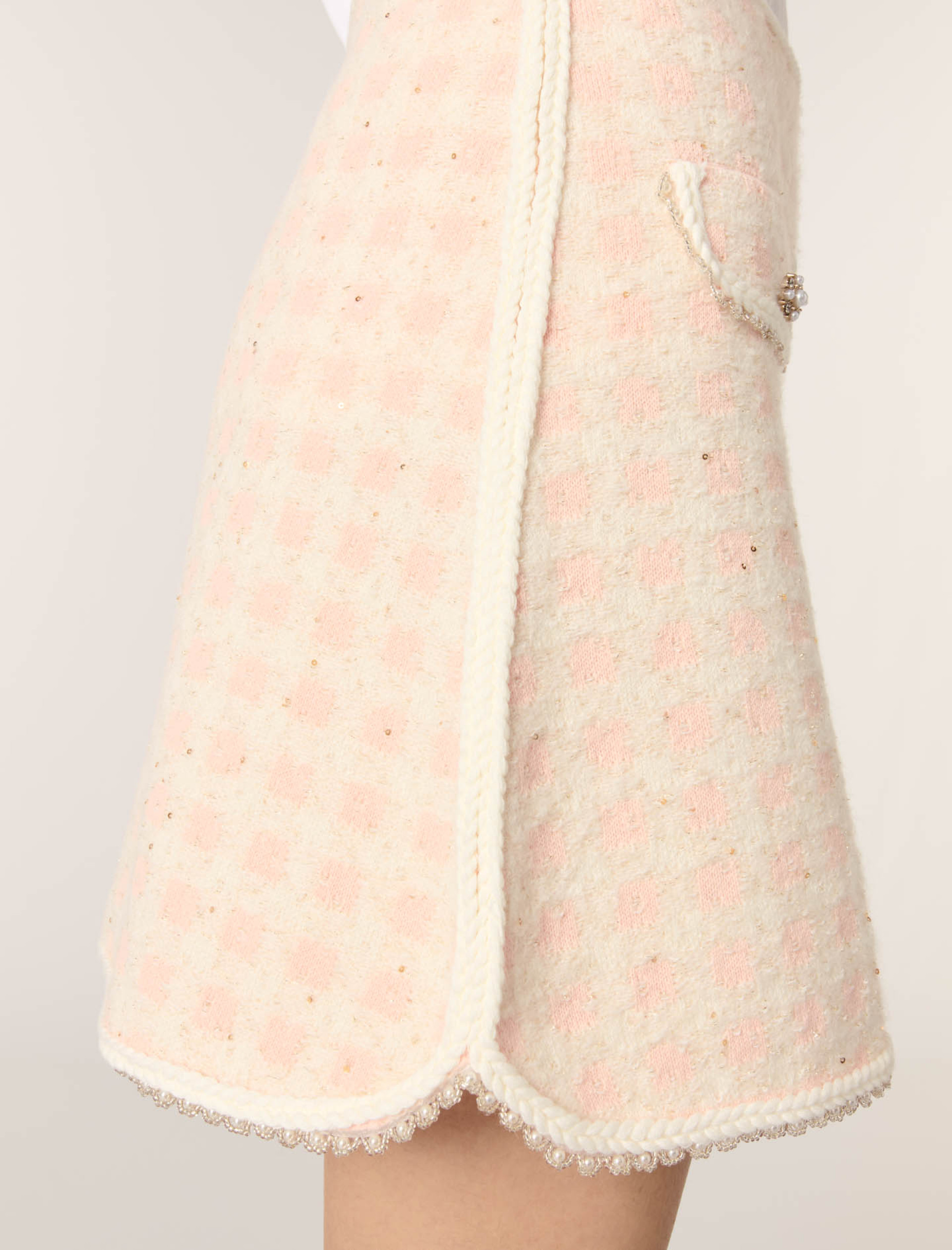 Женская короткая юбка с твидовым эффектом