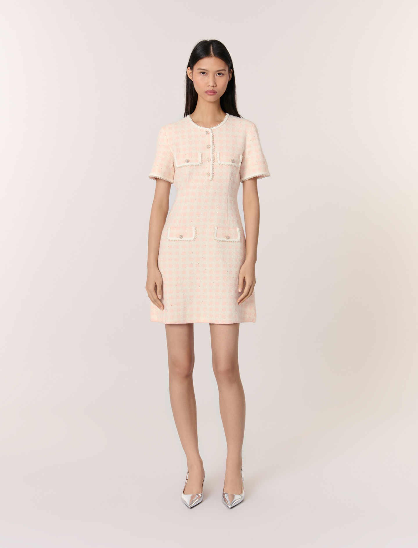 Жіноча коротка сукня з твідовим ефектом