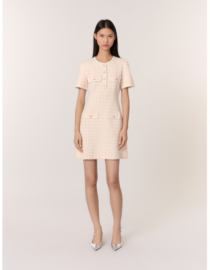 Жіноча коротка сукня з твідовим ефектом