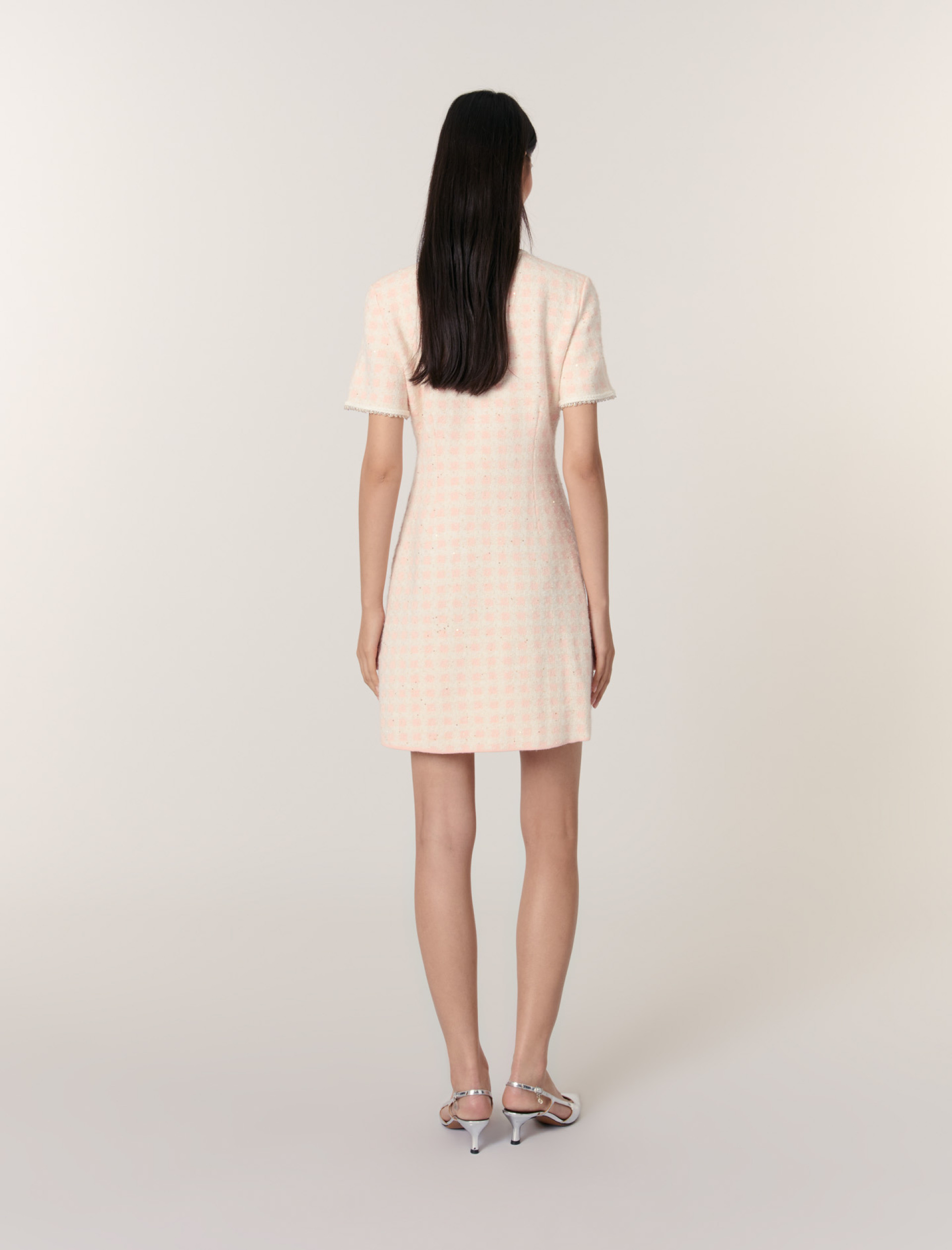 Жіноча коротка сукня з твідовим ефектом