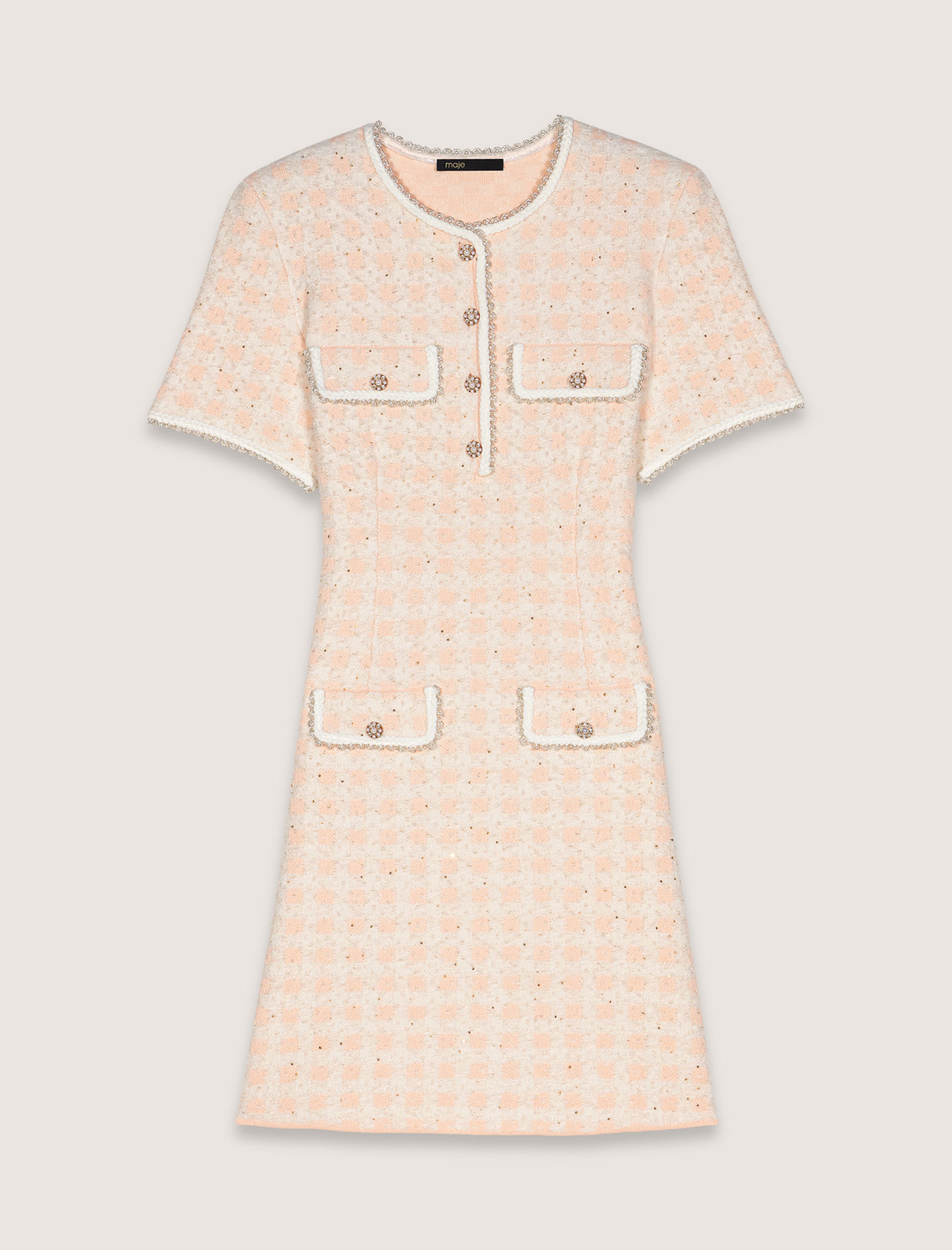 Жіноча коротка сукня з твідовим ефектом