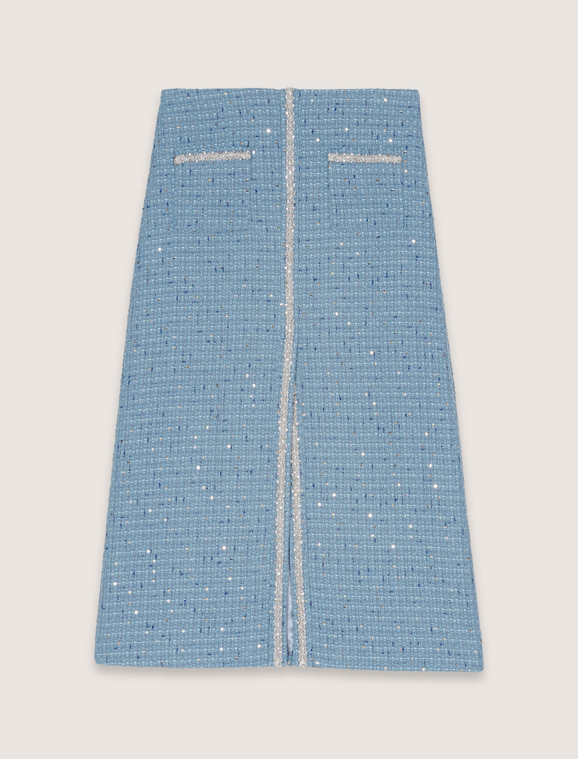 Жіноча твідова спідниця з паєтками