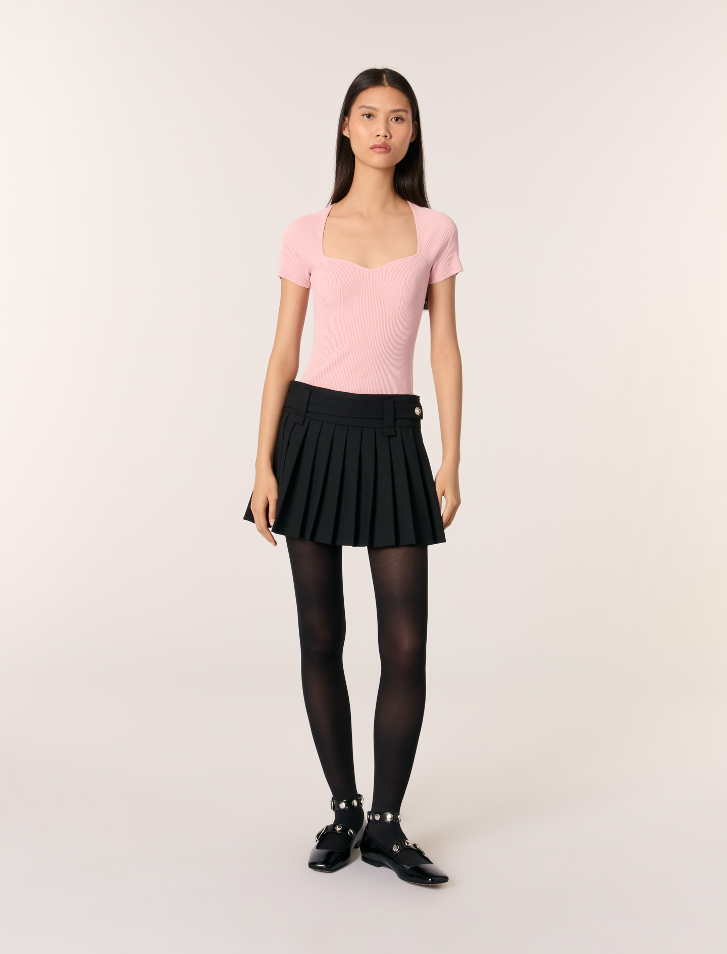 Женский трикотажный топ в рубчик