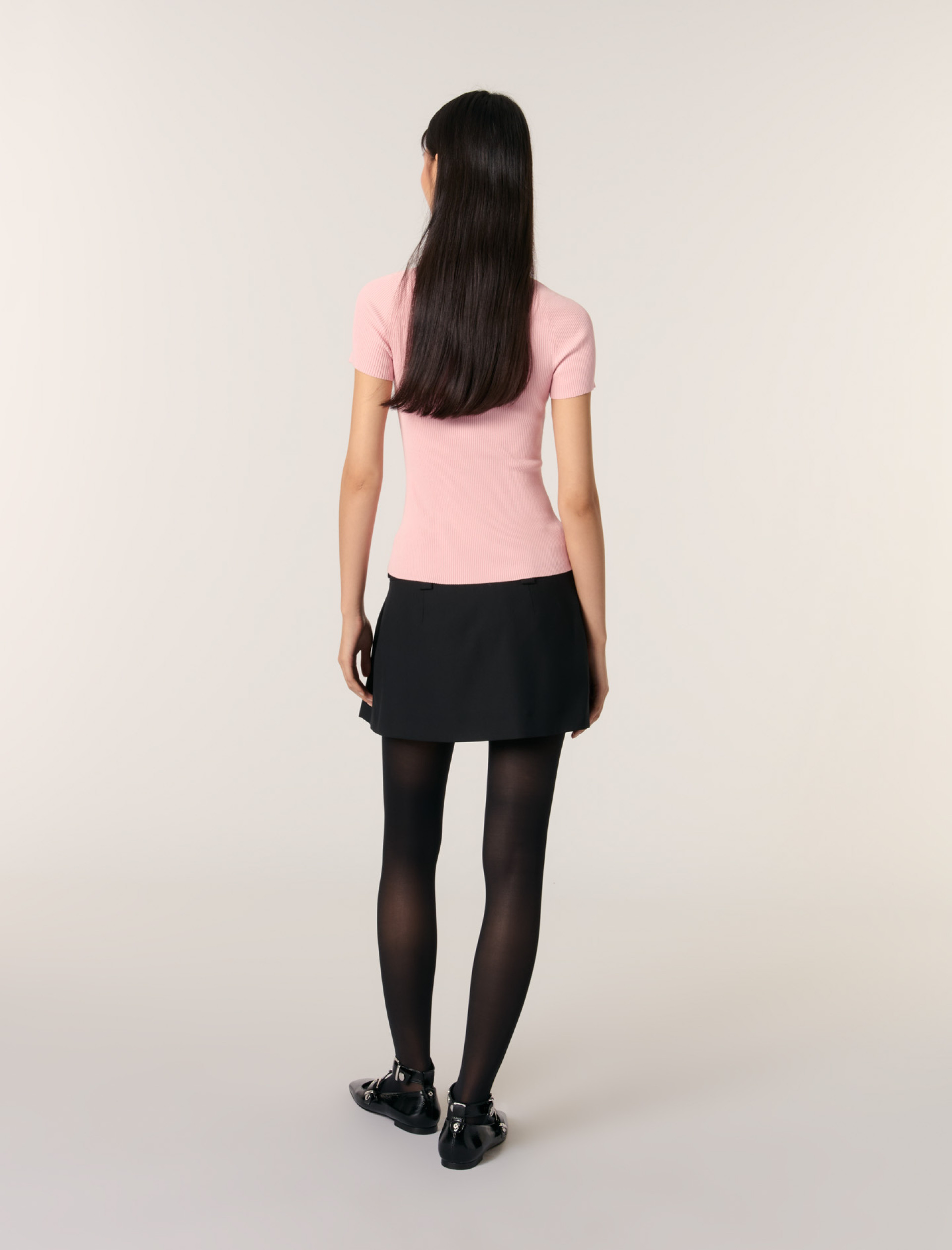 Женский трикотажный топ в рубчик