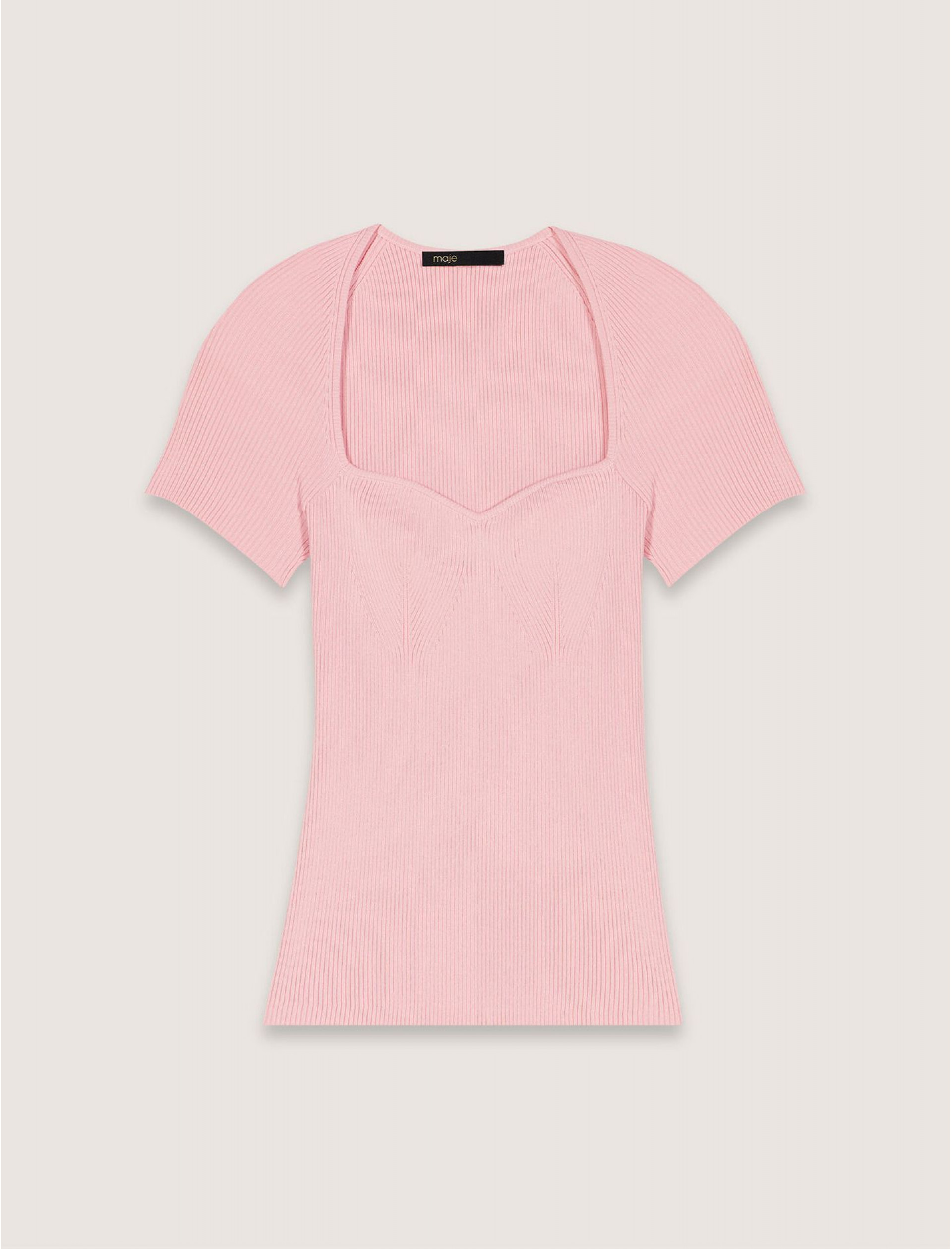 Женский трикотажный топ в рубчик