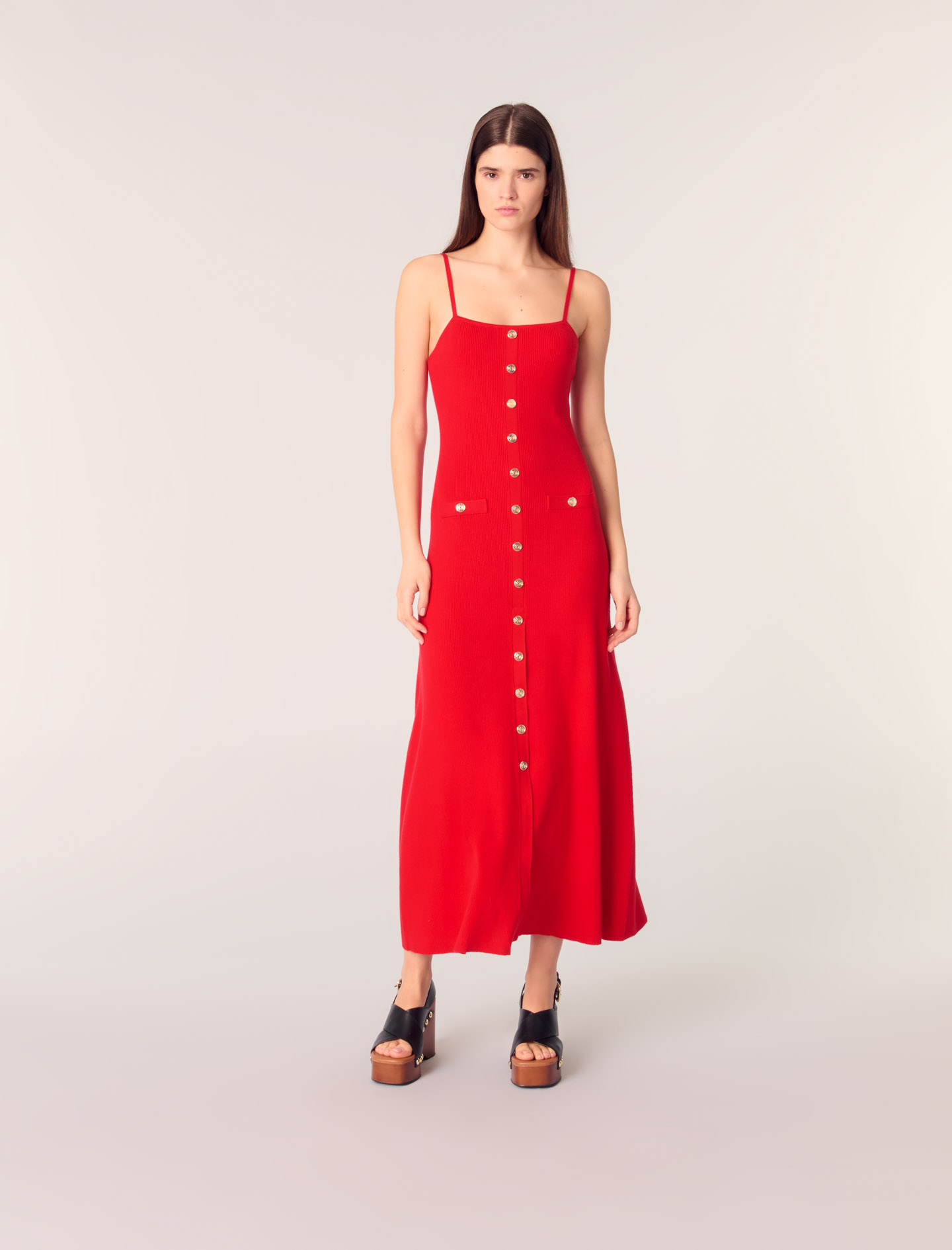 Жіноча сукня міді в рубчик