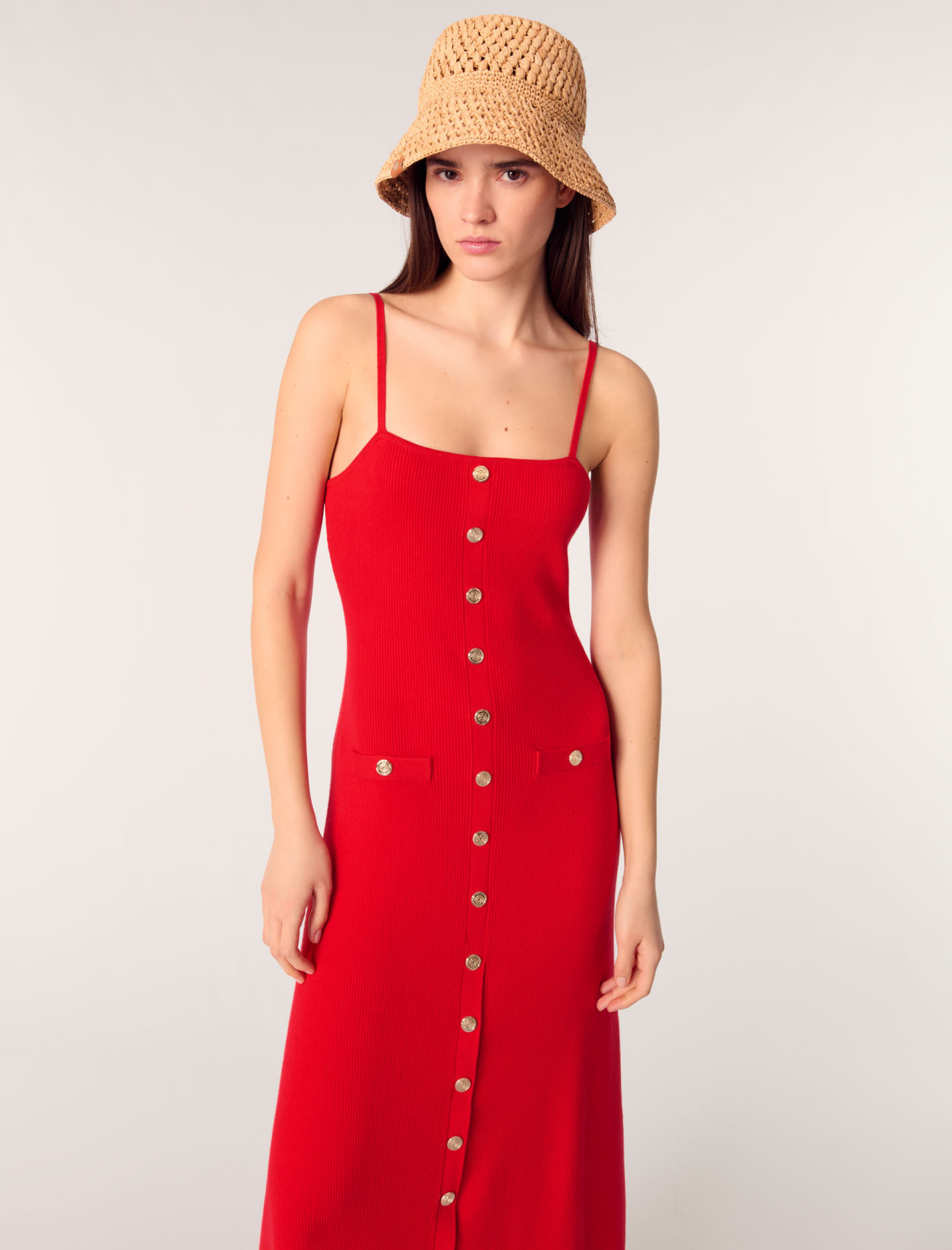 Женское платье миди в рубчик Женское платье миди в рубчик