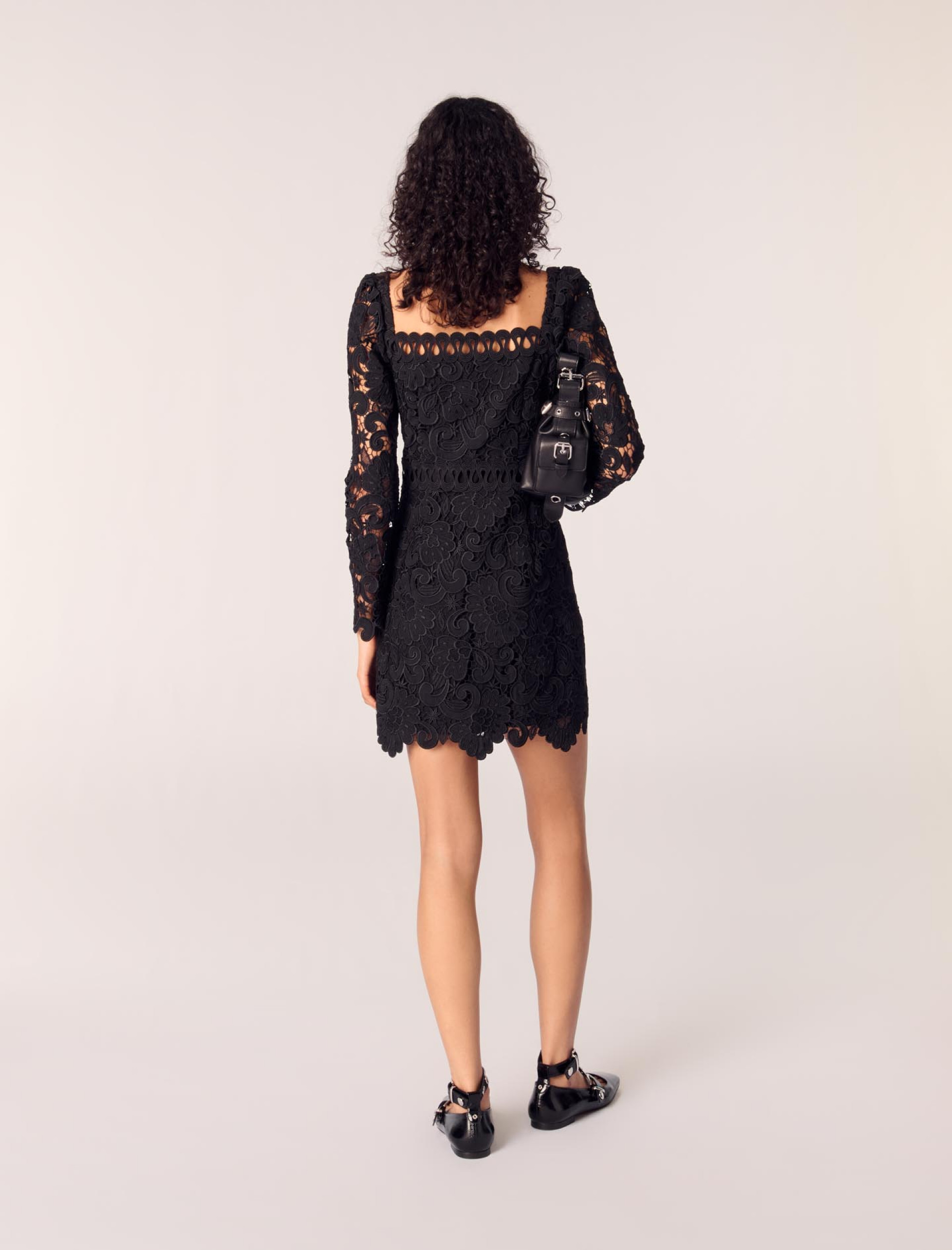 Жіноча коротка гіпюрова сукня