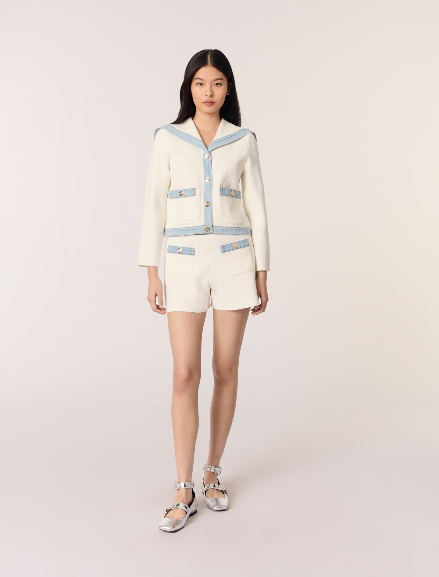 Жіночий кардиган з матроським коміром