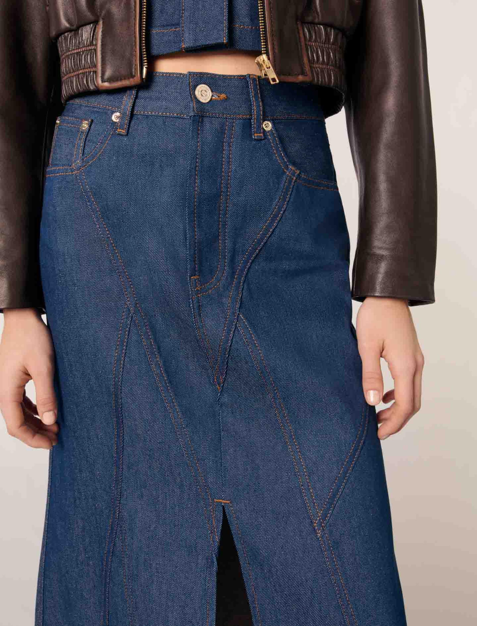 Женская джинсовая юбка миди Женская джинсовая юбка миди