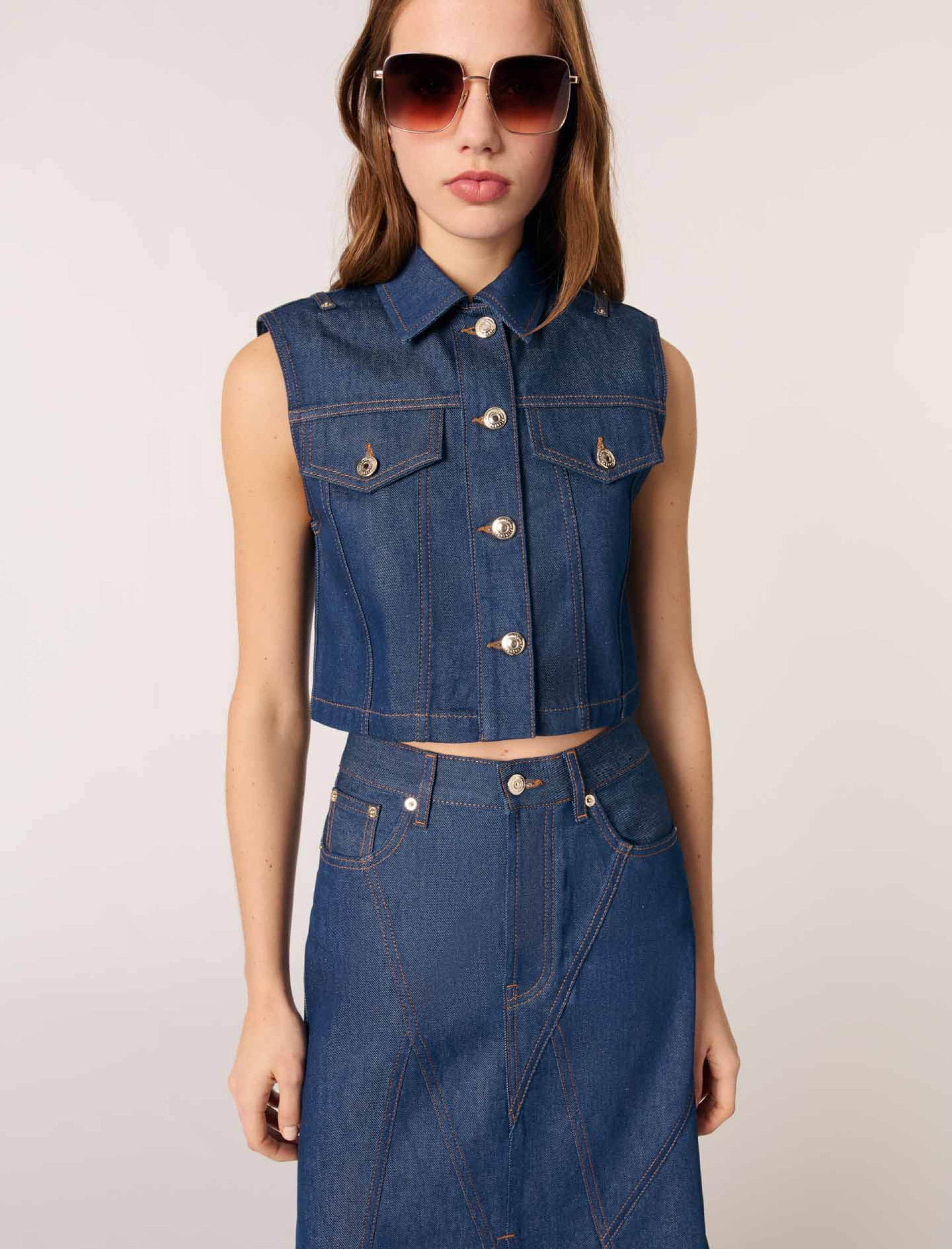 Жіноча коротка джинсова куртка Жіноча коротка джинсова куртка