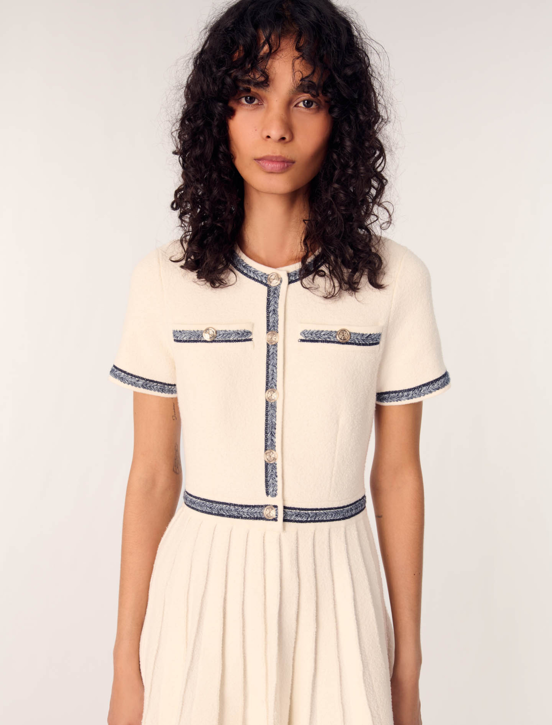 Женское короткое плиссированное платье