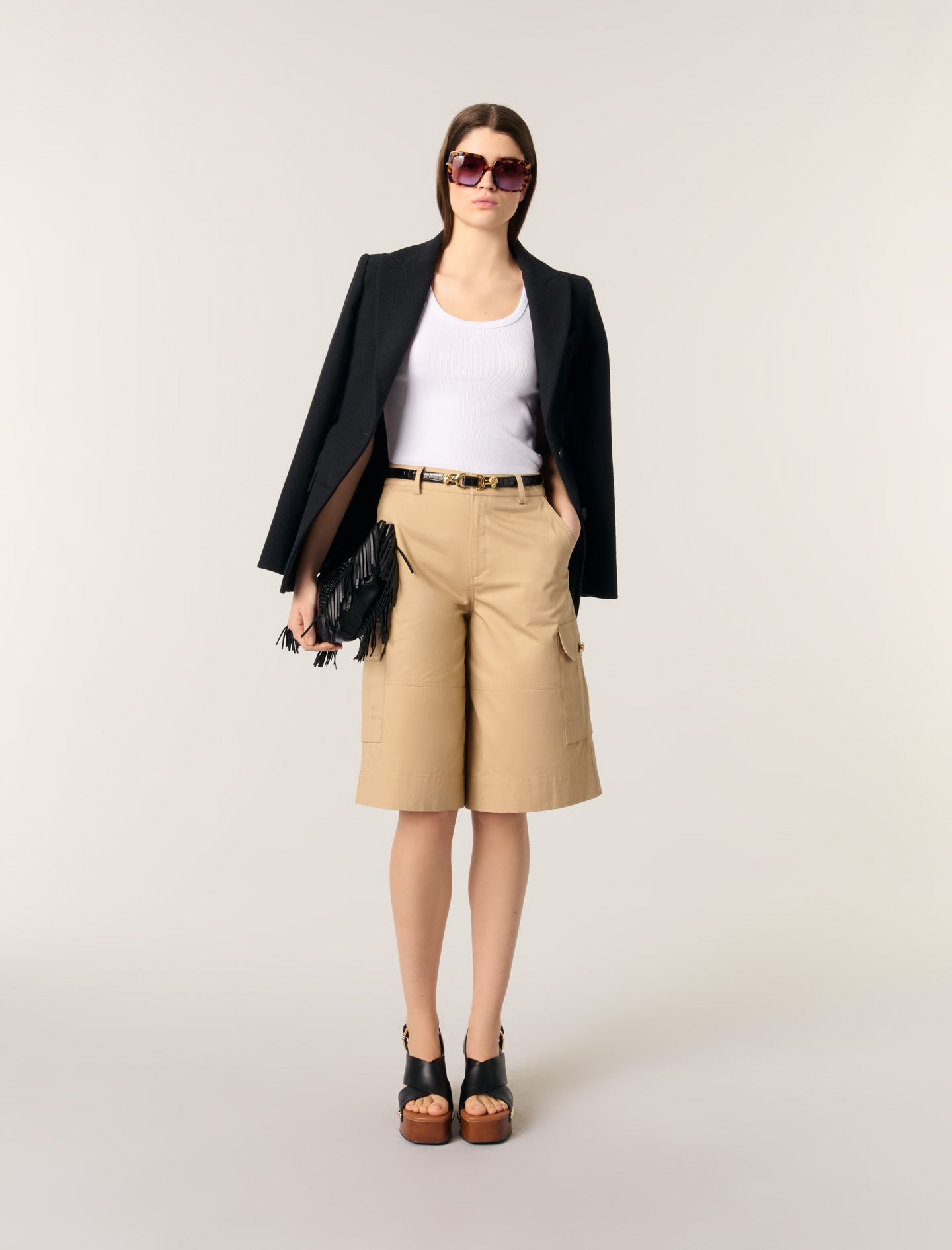 Женские хлопковые шорты-бермуды