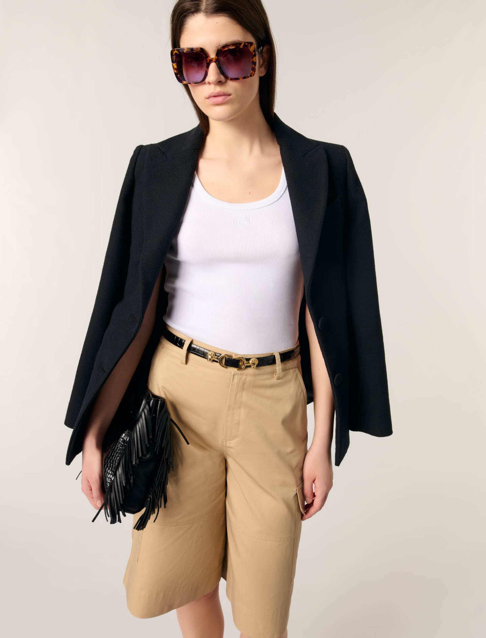 Женские хлопковые шорты-бермуды