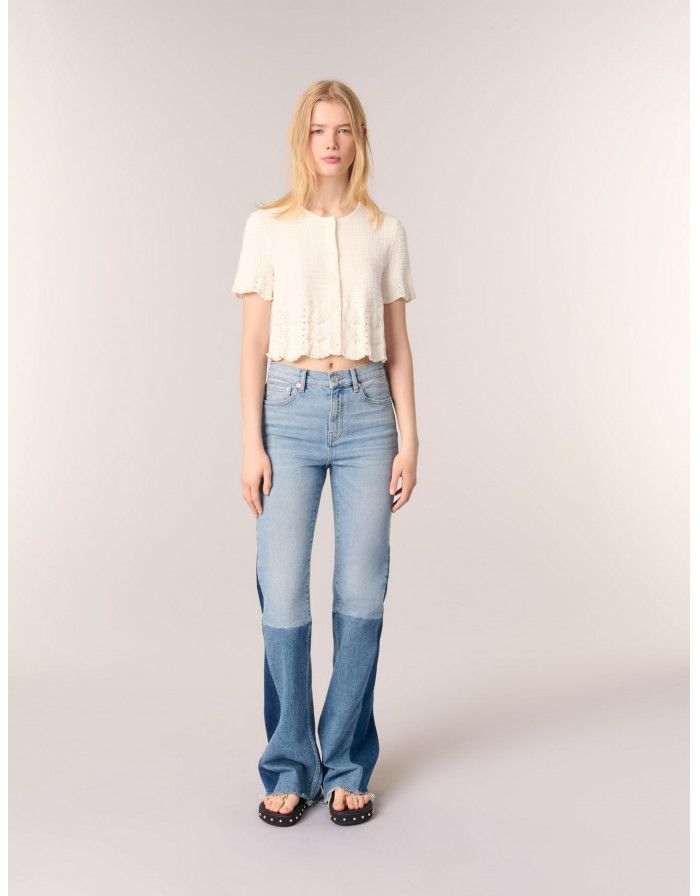 Жіночий укорочений кардиган з перлами