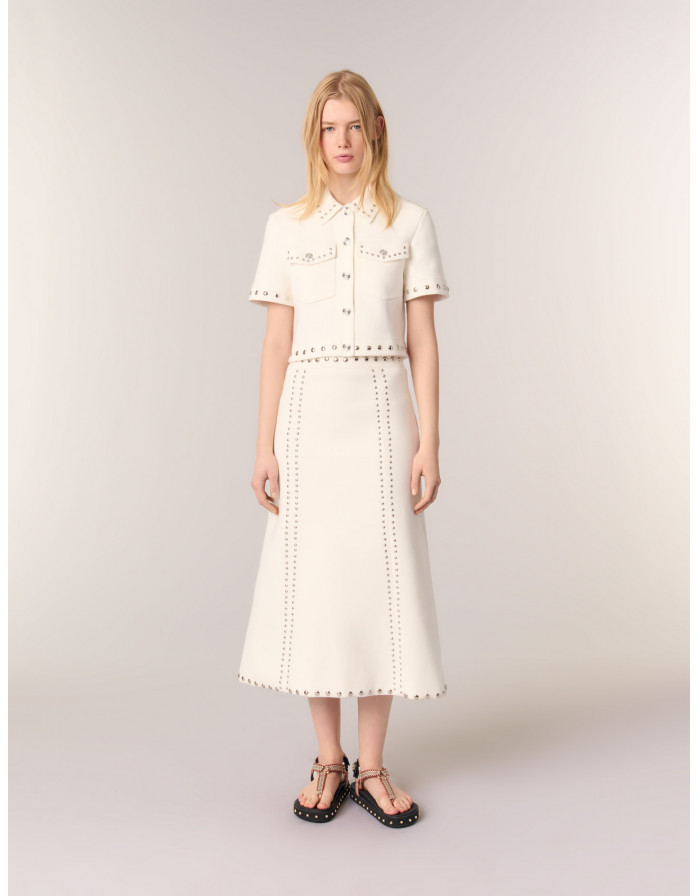 Жіноча міді спідниця з заклепками