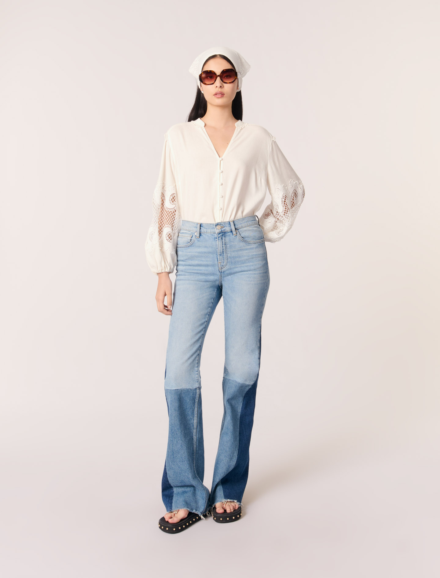 Жіноча сорочка з вишитим рукавом