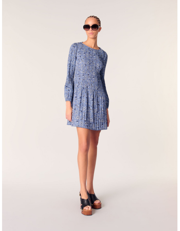 Женское платье-плиссе с принтом