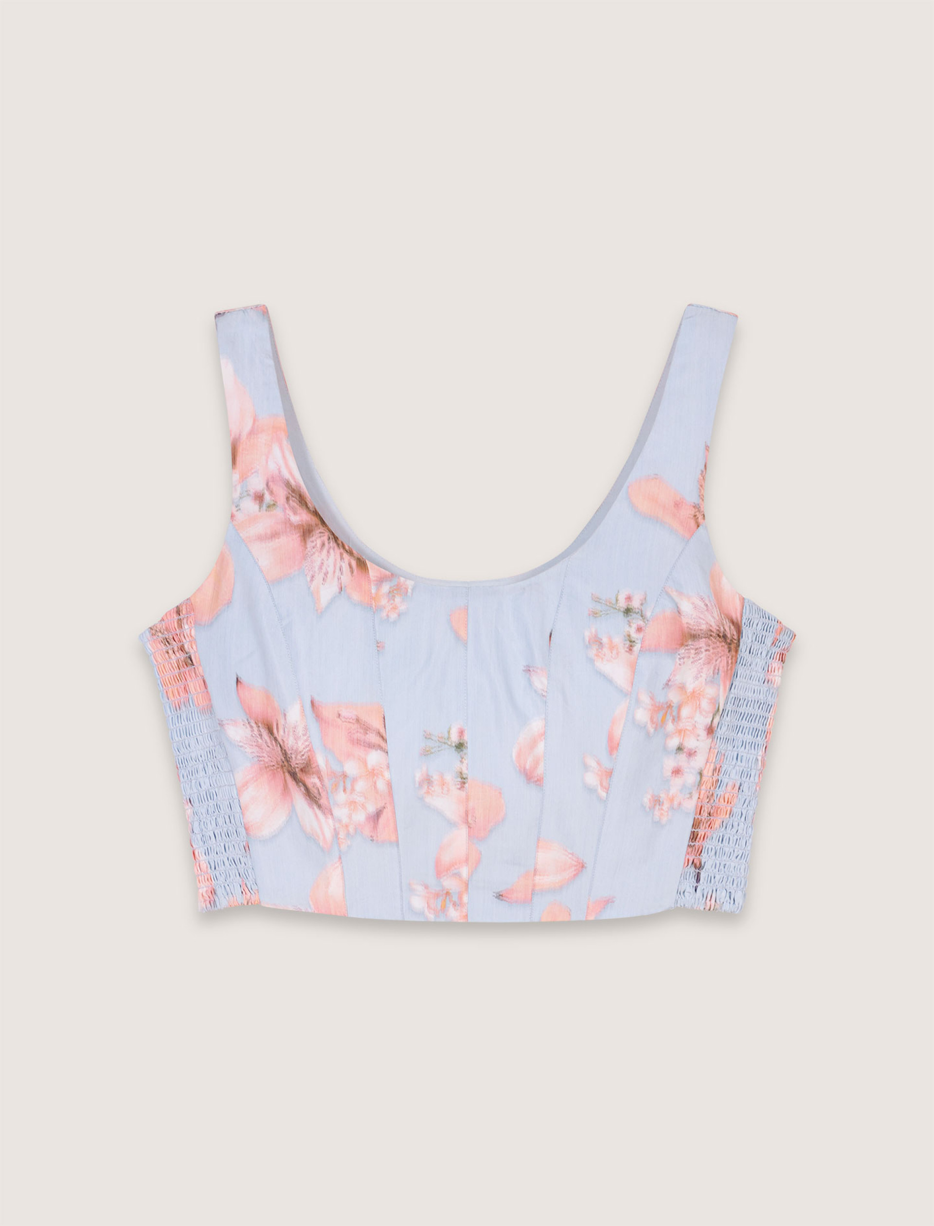 Жіночий топ з тафти із квітковим принтом