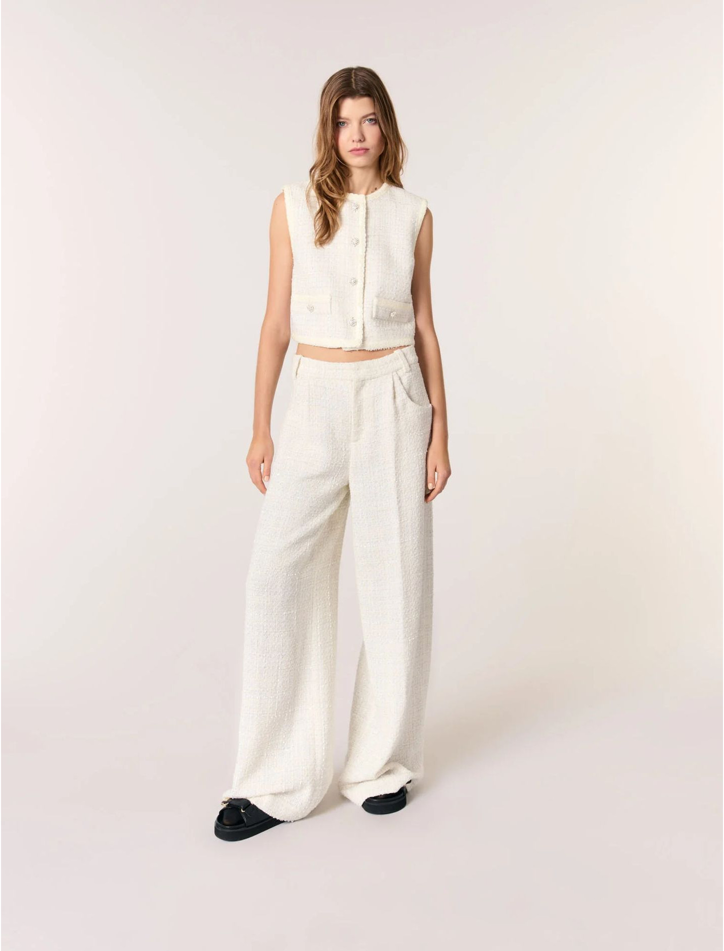 Жіночий твідовий жакет з паєтками