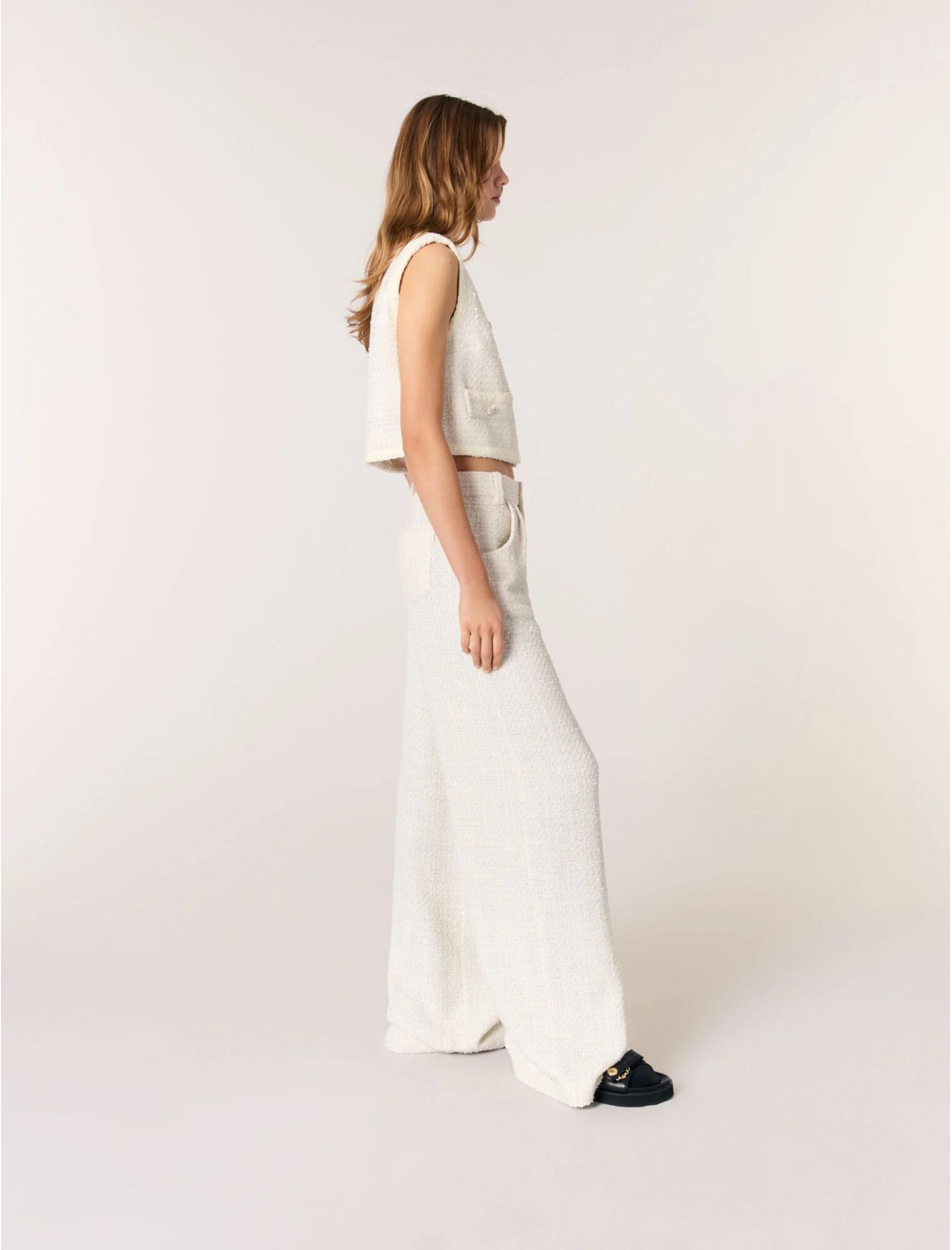 Жіночий твідовий жакет з паєтками