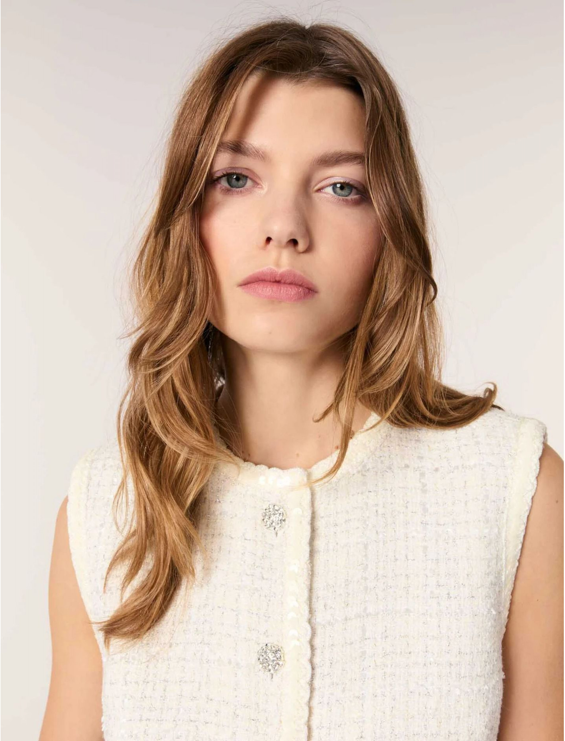 Жіночий твідовий жакет з паєтками