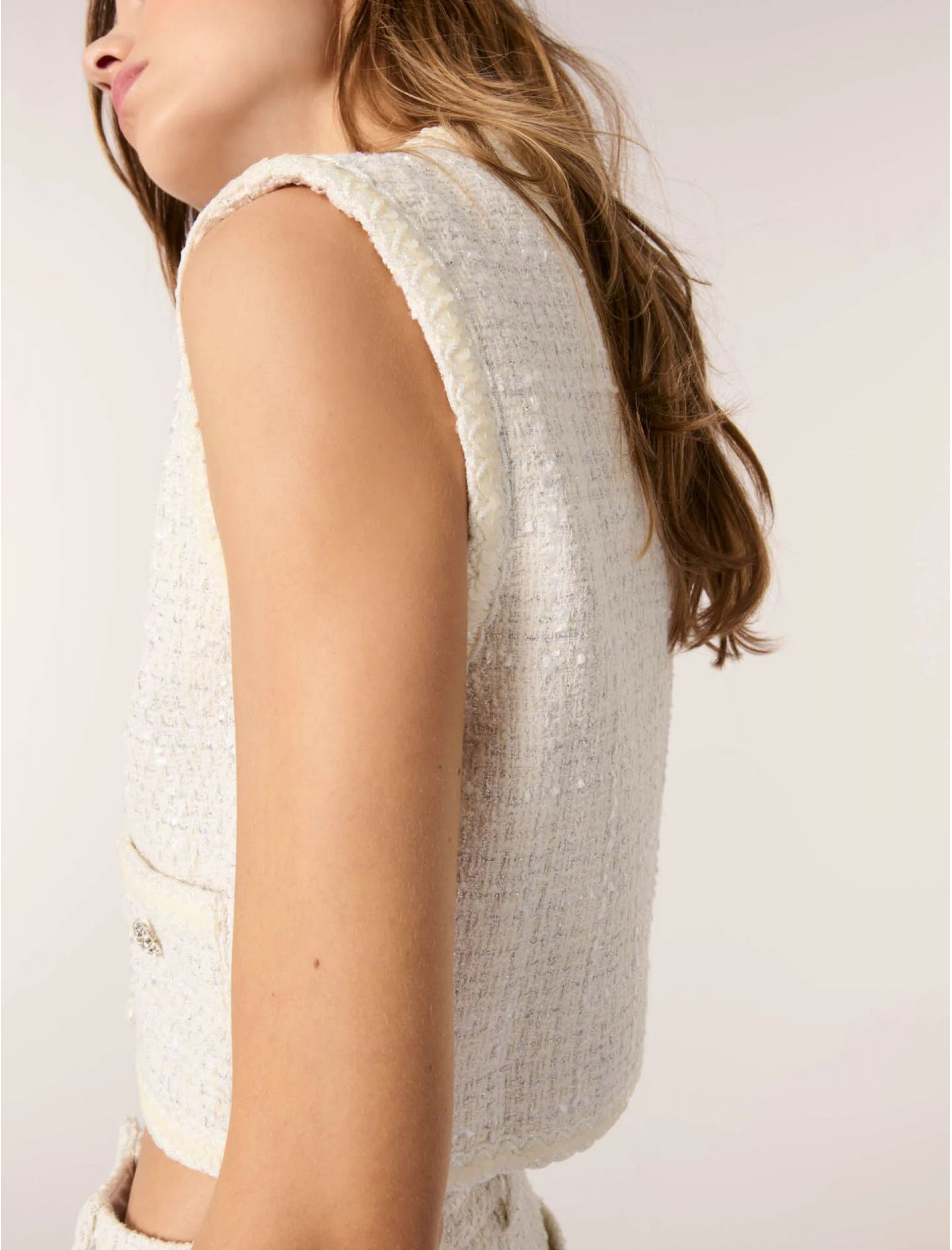 Жіночий твідовий жакет з паєтками